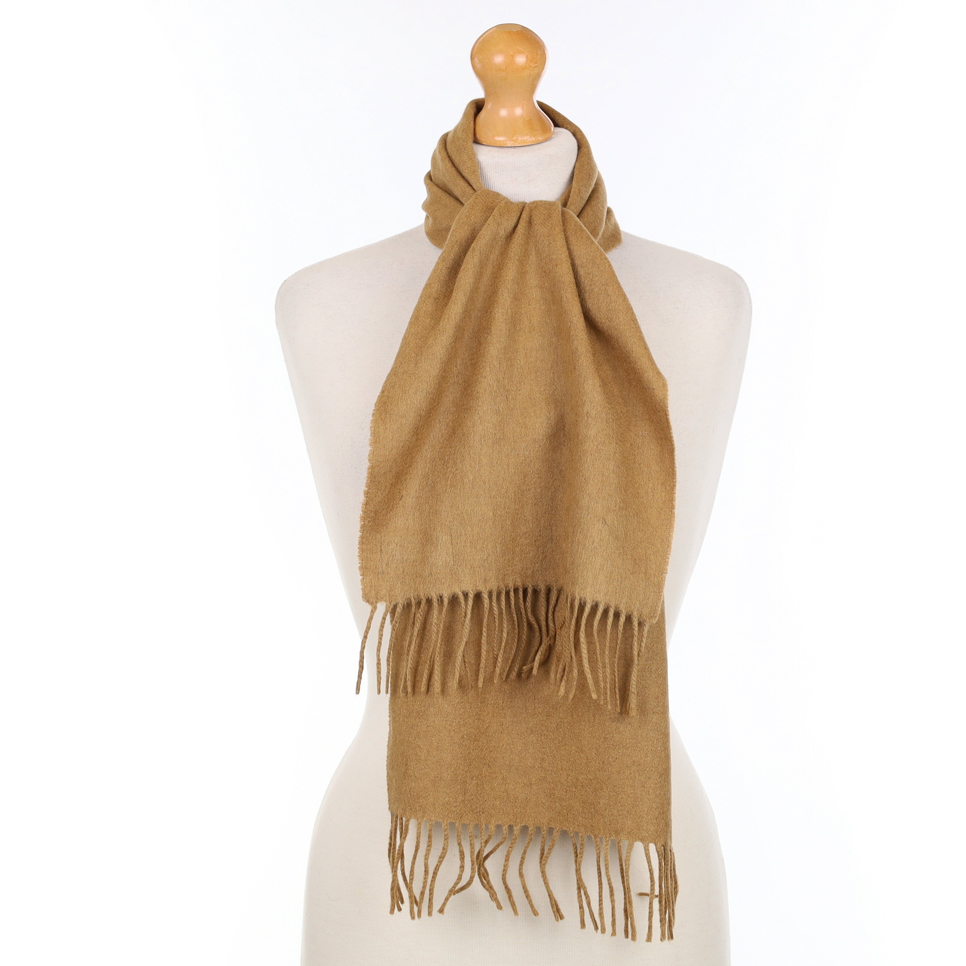 Camel Brown Cashmere Woven Scarf