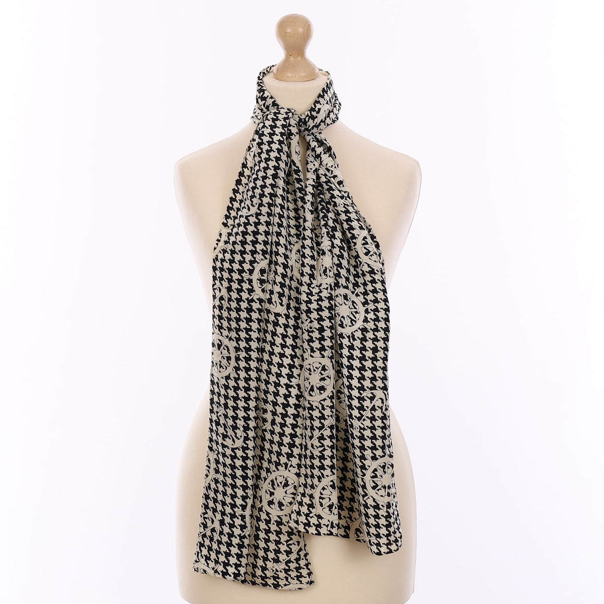 Pristine Charlotte Sparre Nautical Dogtooth Silk Scarf