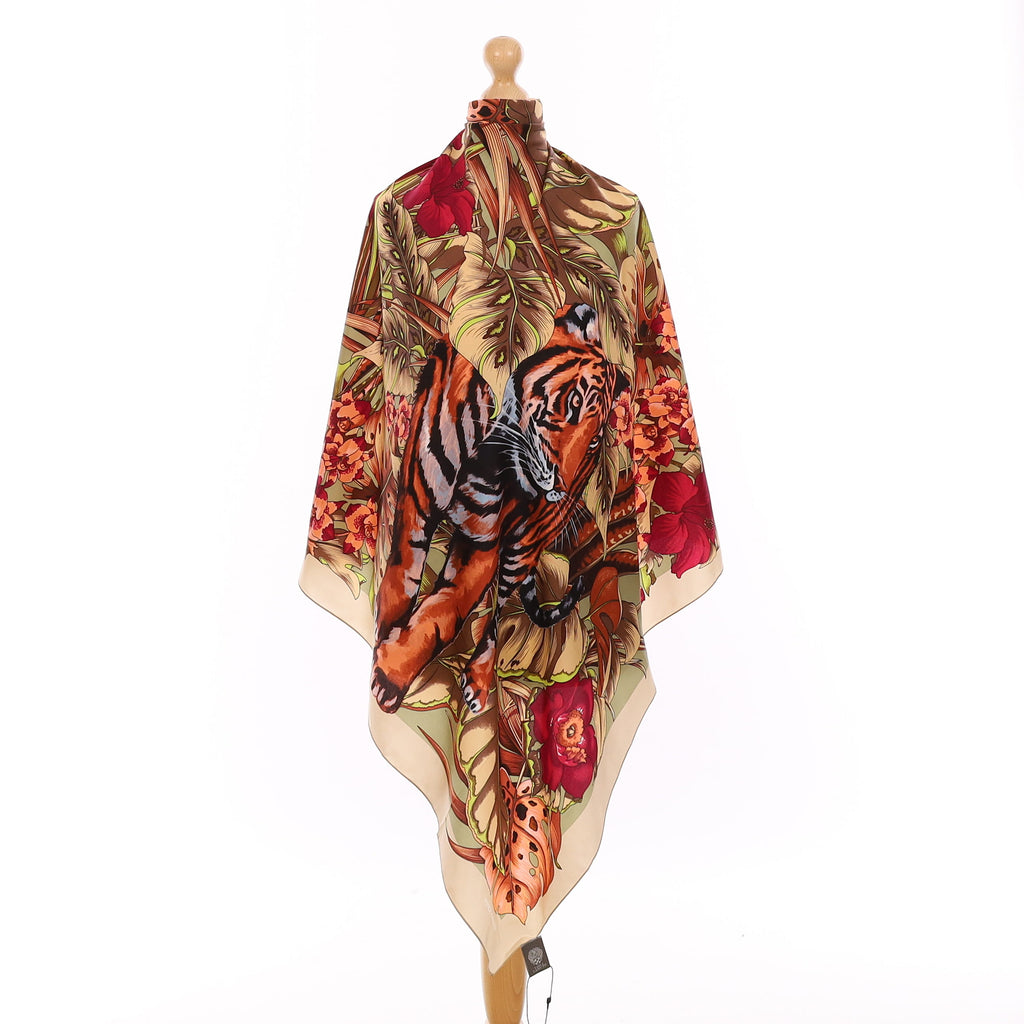 Brand New Tropical Tiger Silk Scarf
