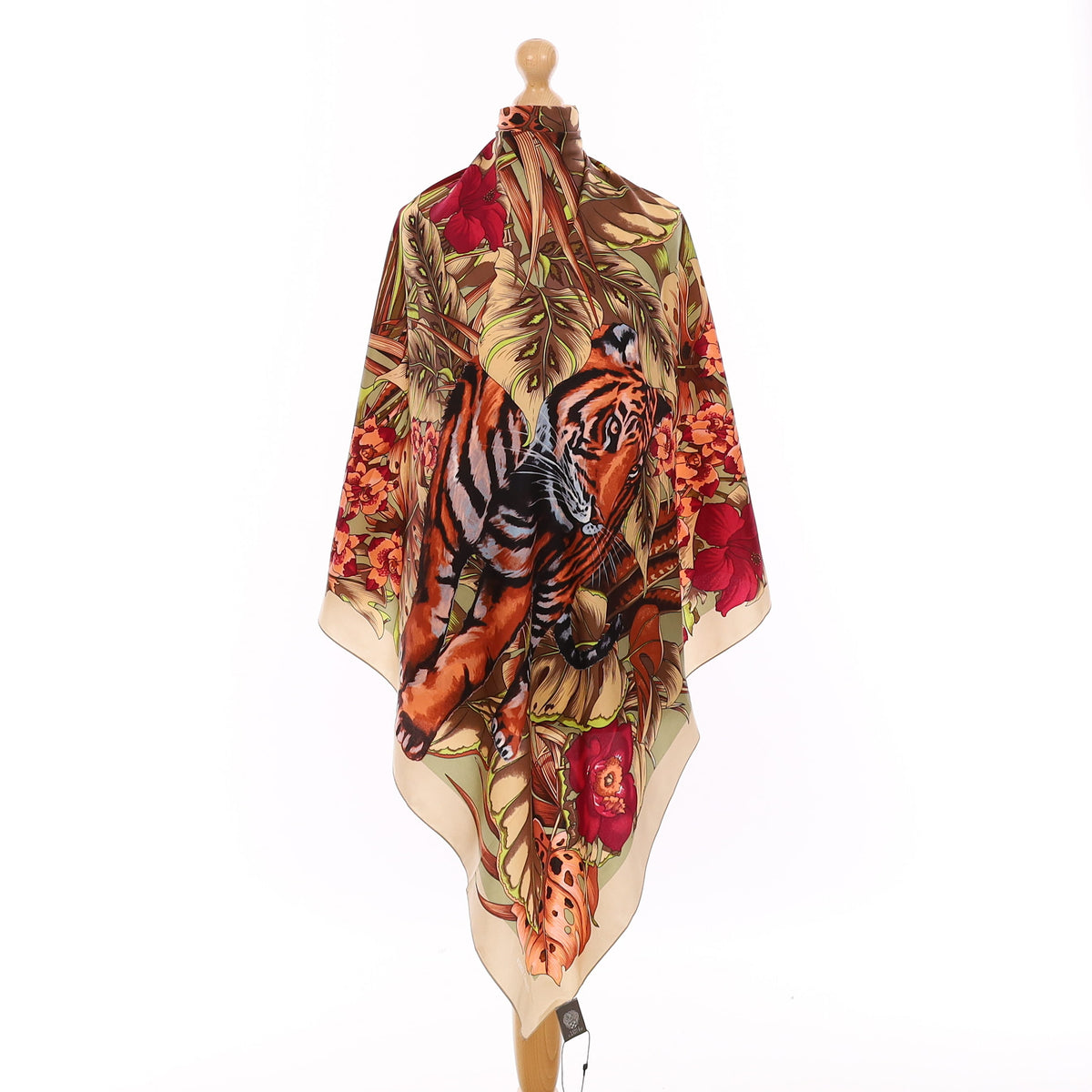 Brand New Tropical Tiger Silk Scarf