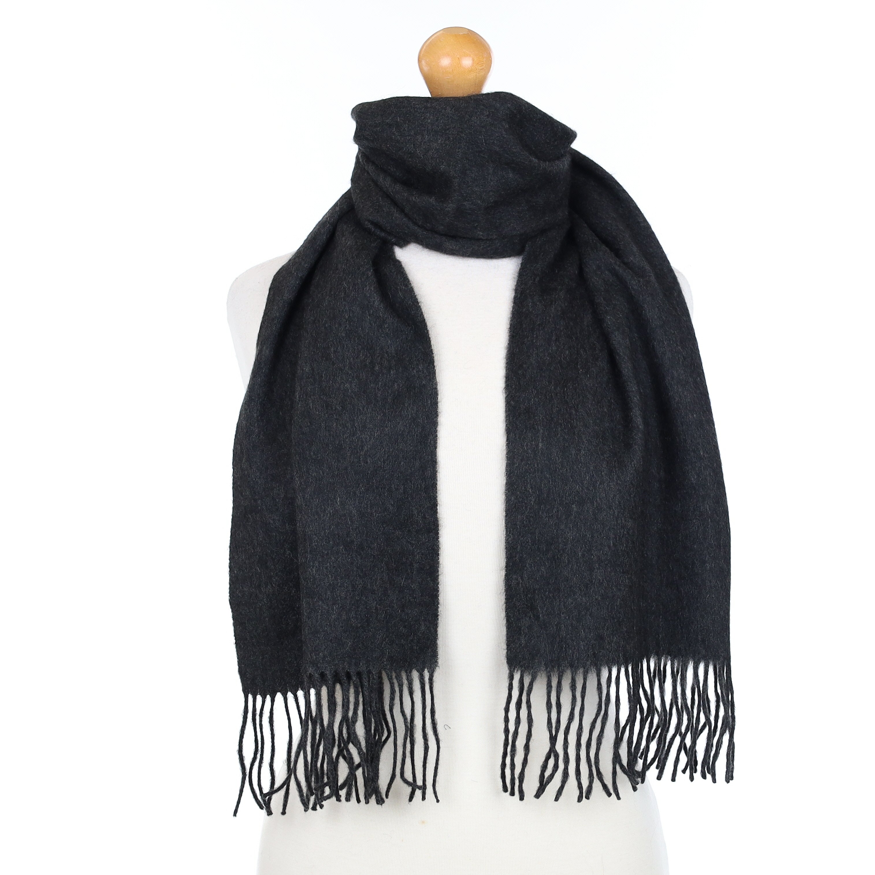 Charcoal Grey Cashmere Woven Scarf