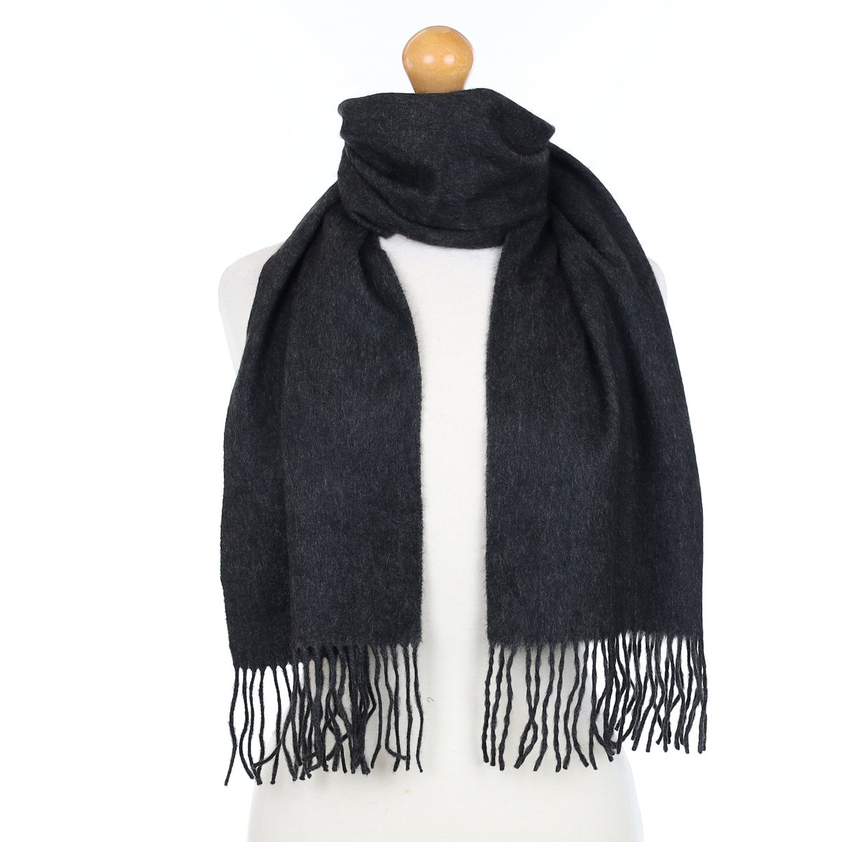 Charcoal Grey Cashmere Woven Scarf