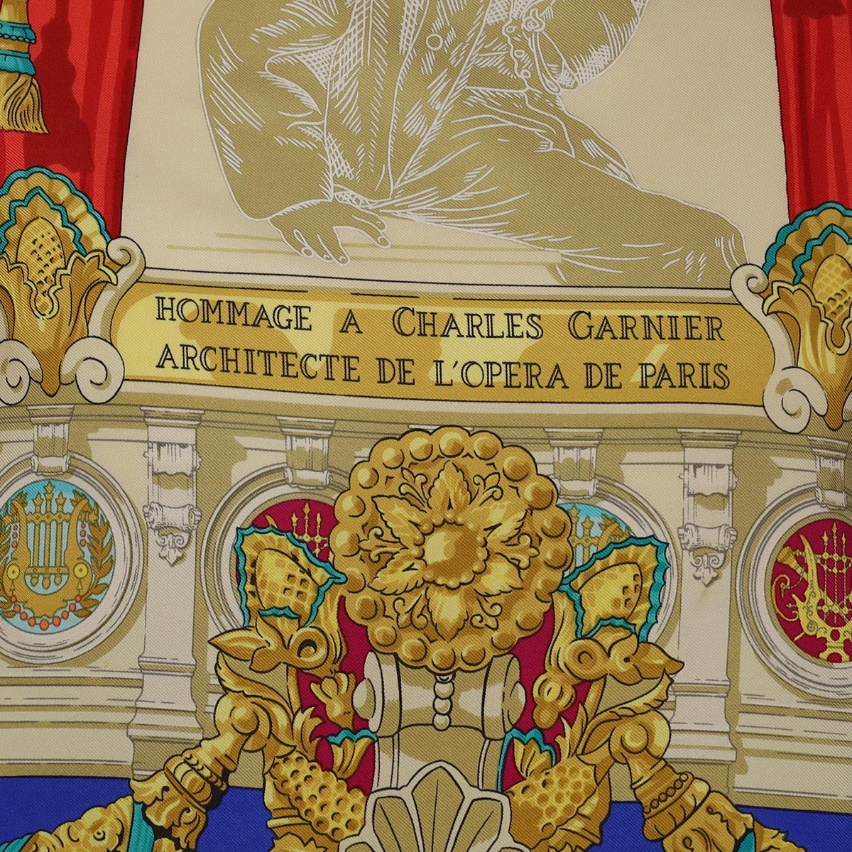 Hermès Hommage a Charles Garnier Architecte de L'Opera de Paris Silk Scarf