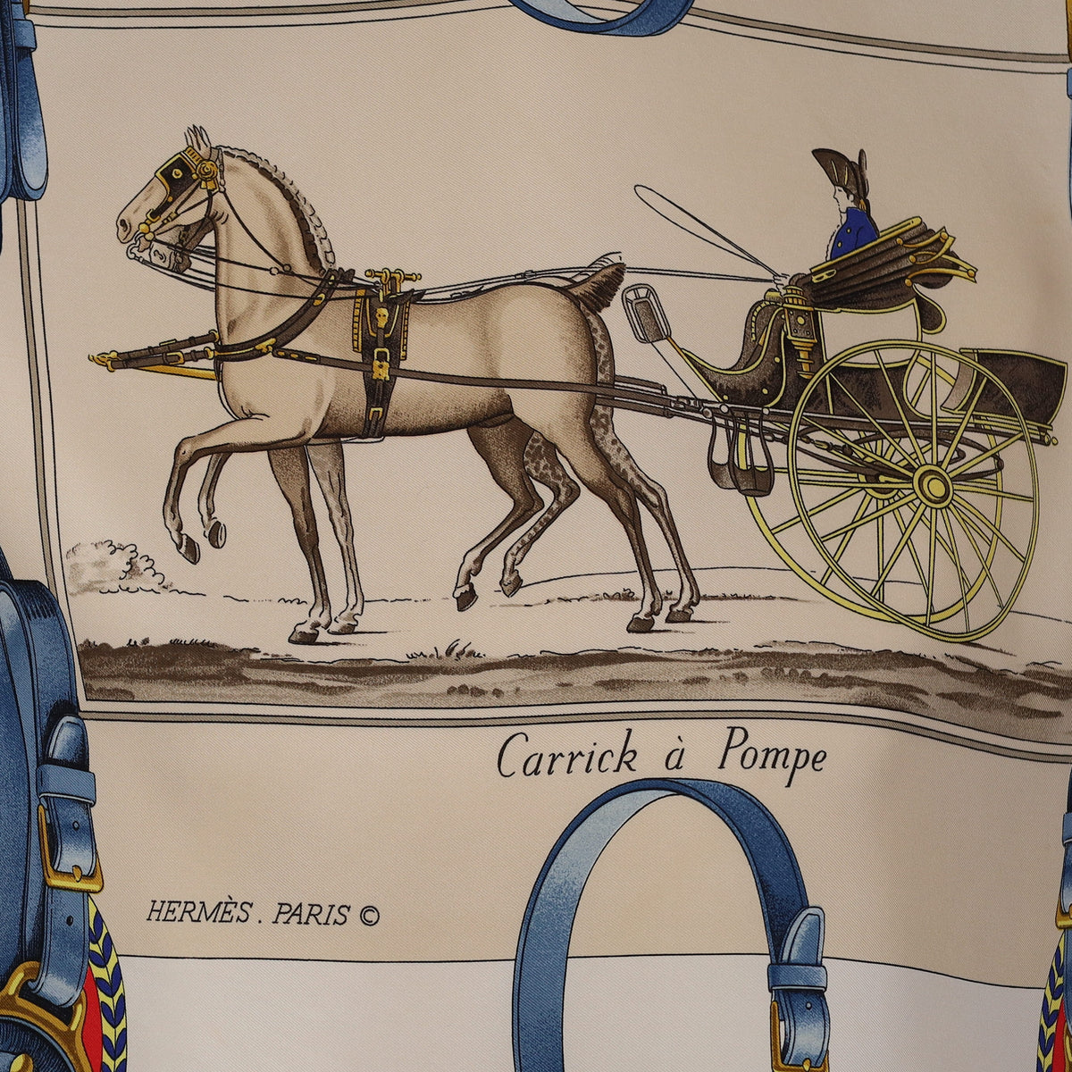 Hermès Carrick à Pompe Silk Scarf