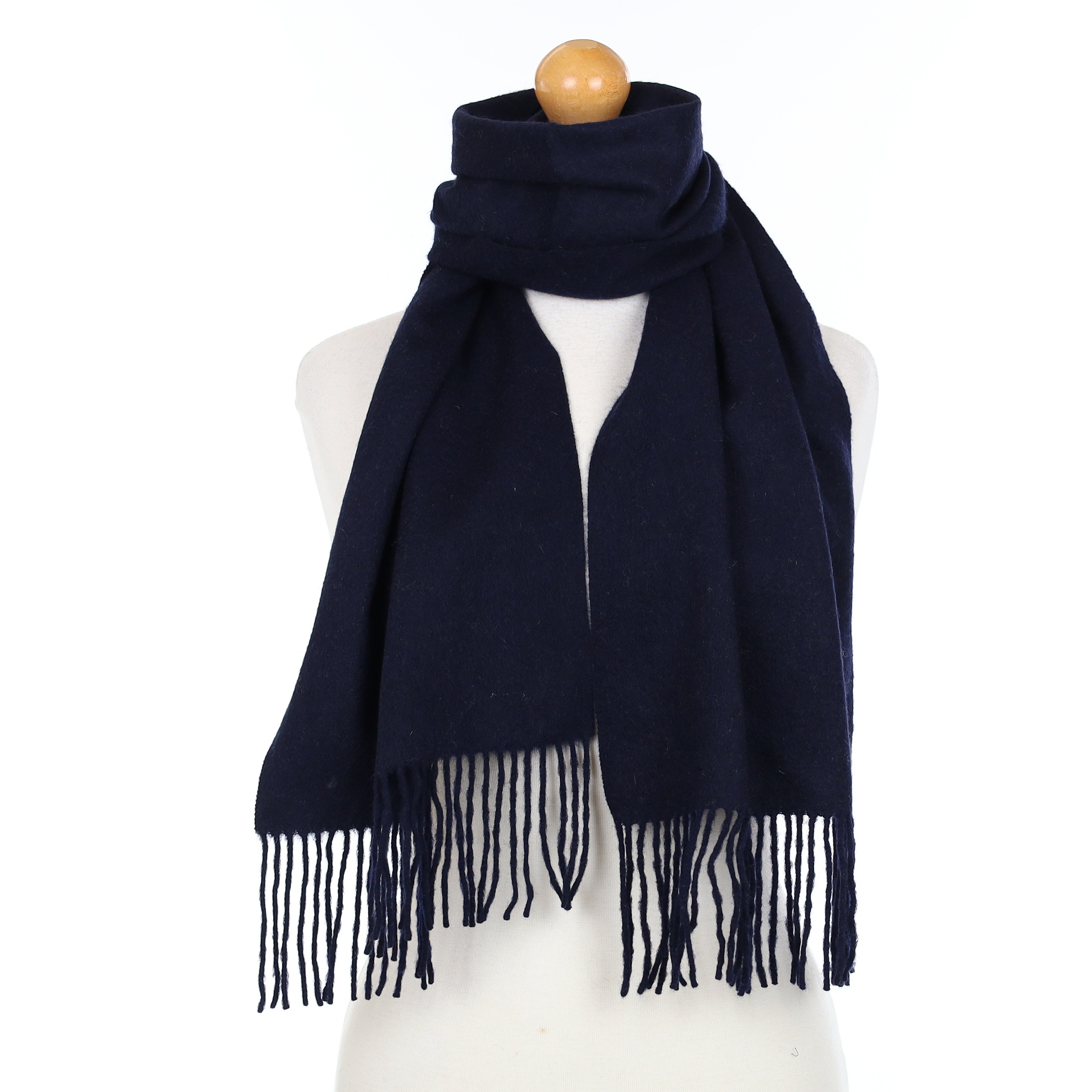 Navy Blue Cashmere Woven Scarf