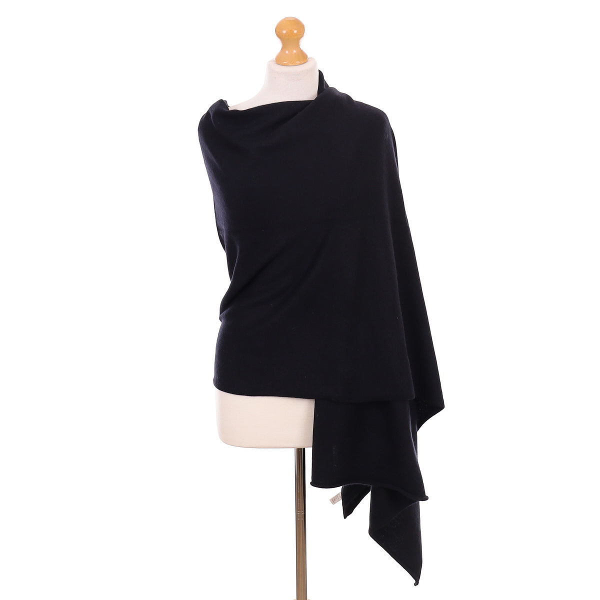 Black Cashmere Knitted Wrap