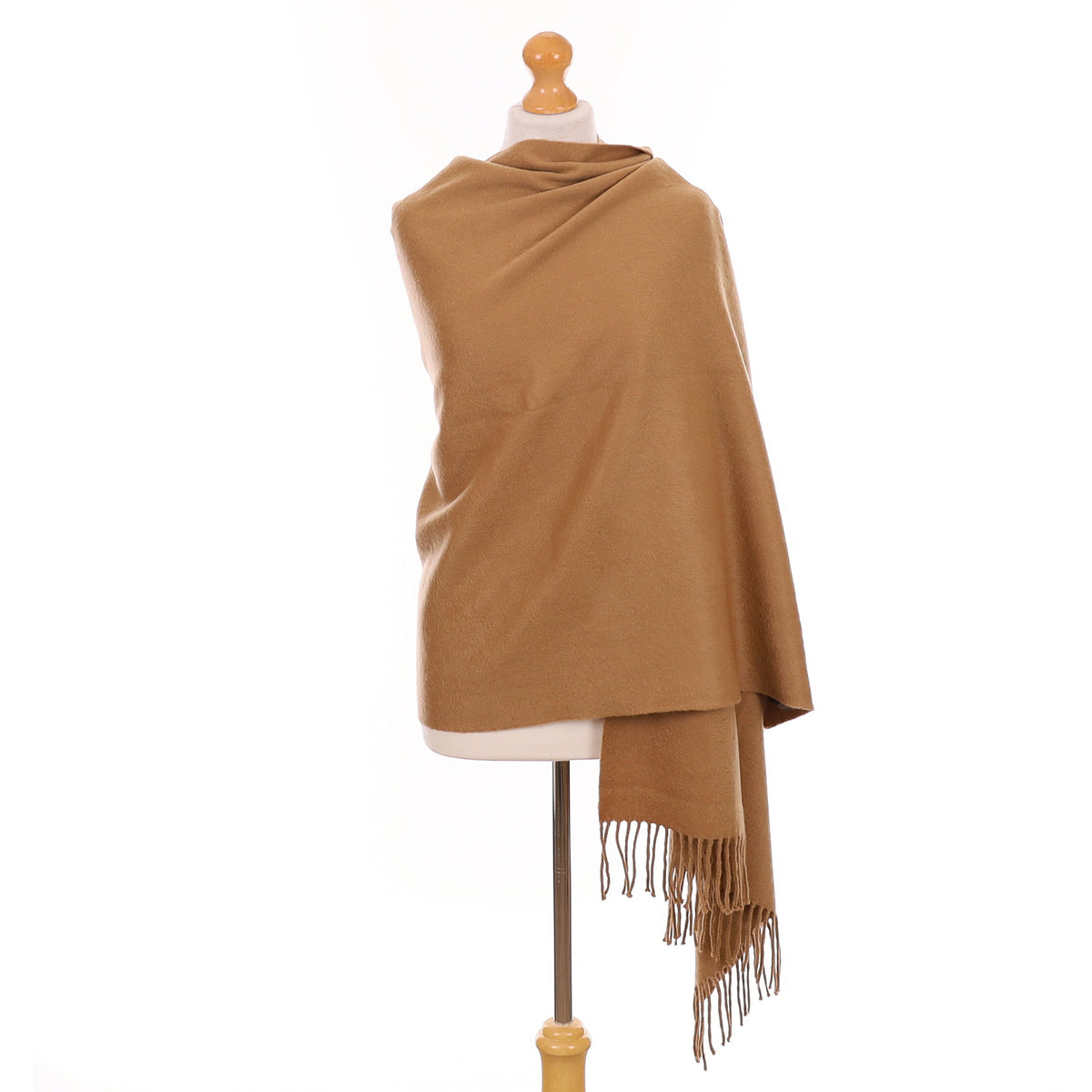 Mulberry Toffee Brown Cashmere Woven Wrap