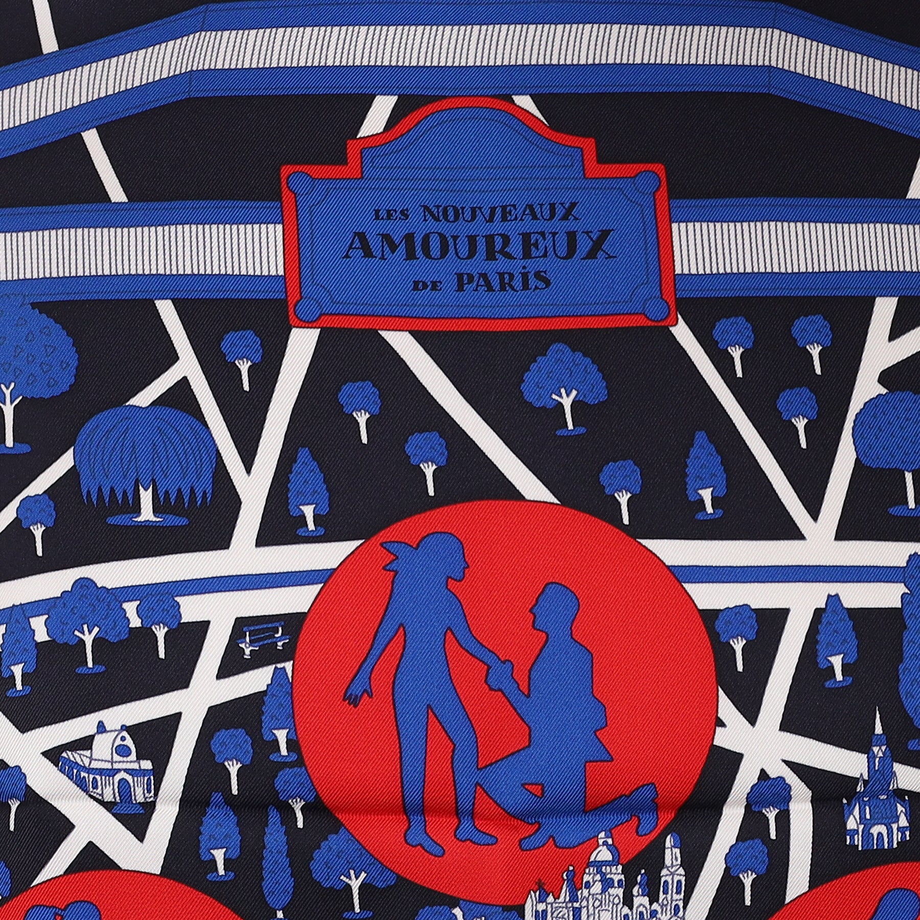 Brand New Boxed Hermès Les Nouveaux Amoureux de Paris Silk Scarf