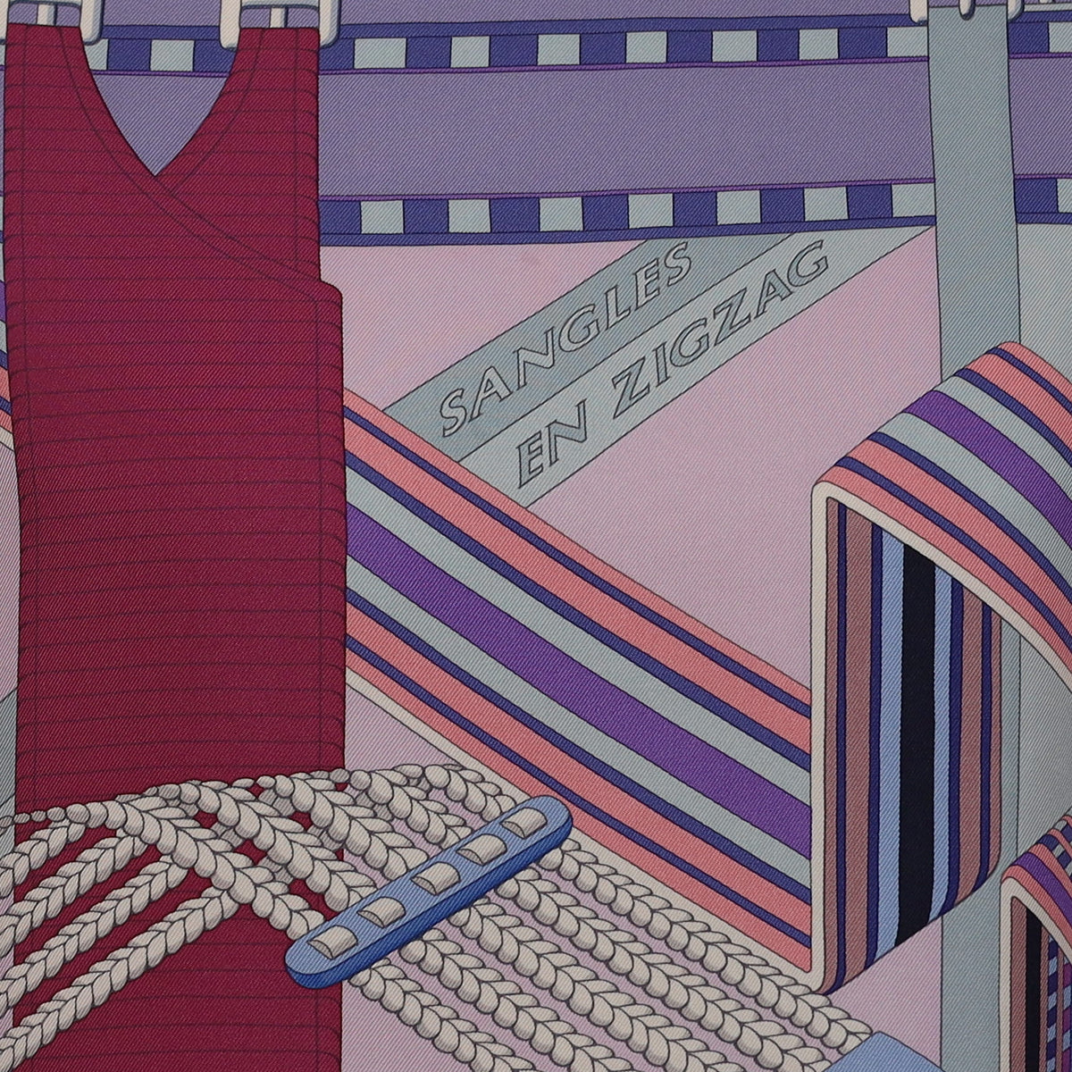 Hermès Sangles en ZigZag Silk Scarf Rare