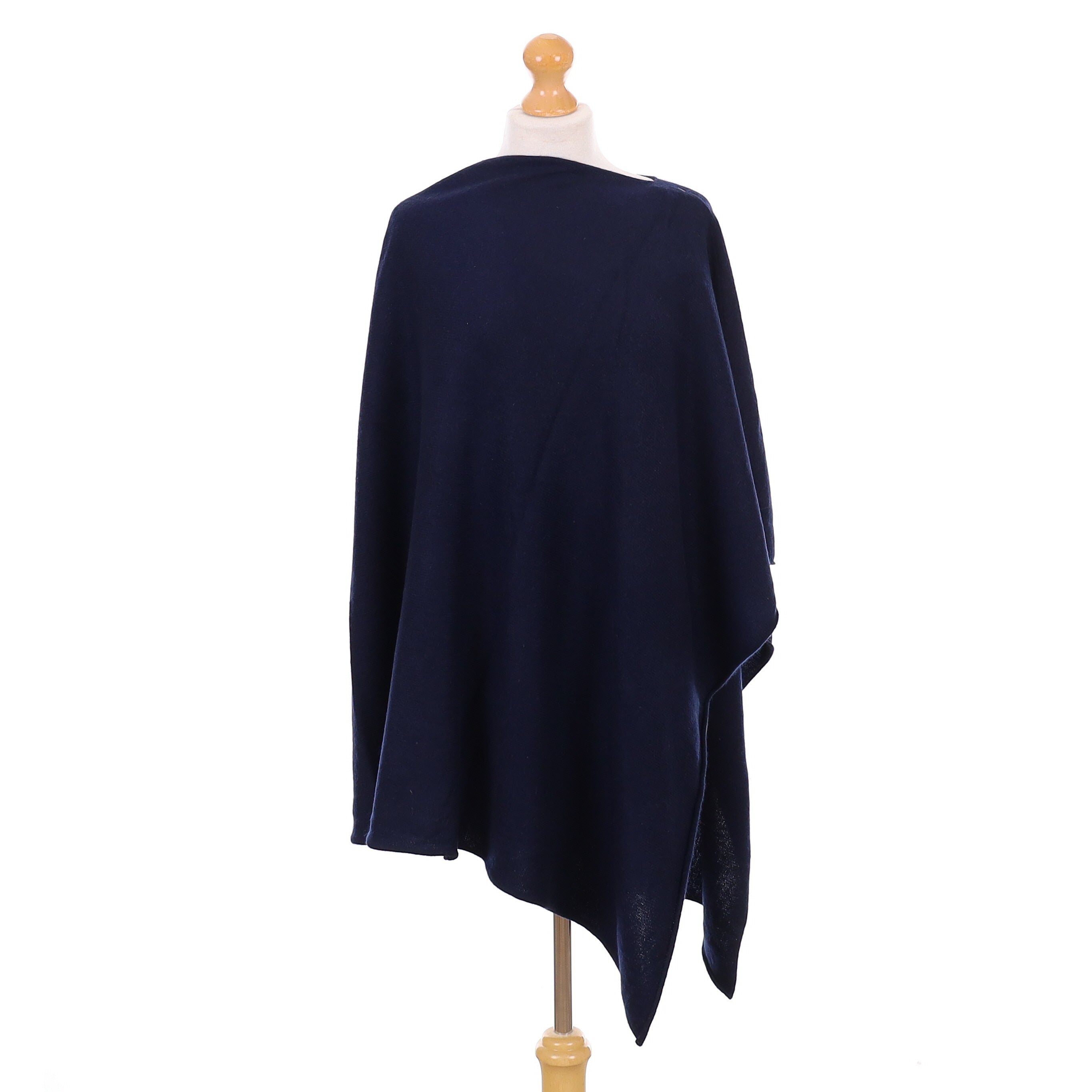 Scottish Dark Navy Cashmere Poncho One Size