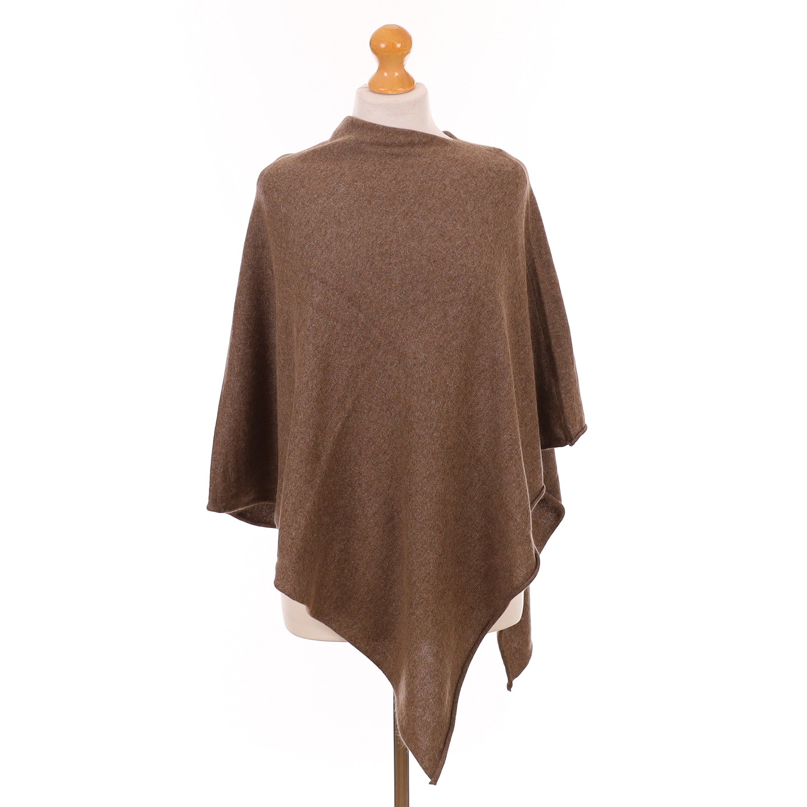 Nutmeg Brown Cashmere Poncho One Size