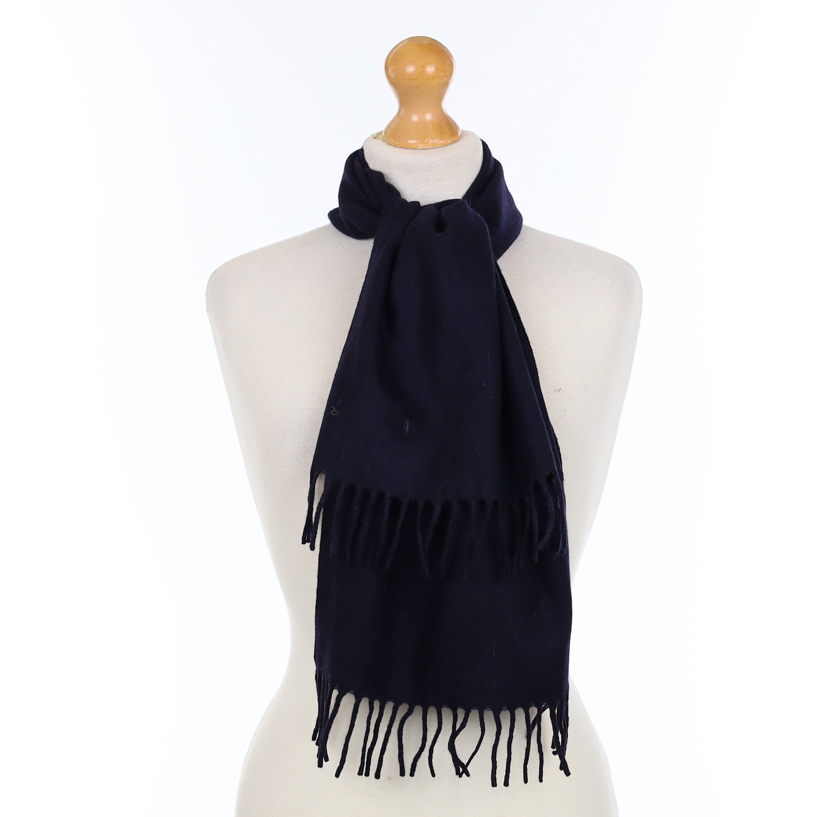 Navy Blue Cashmere Woven Scarf