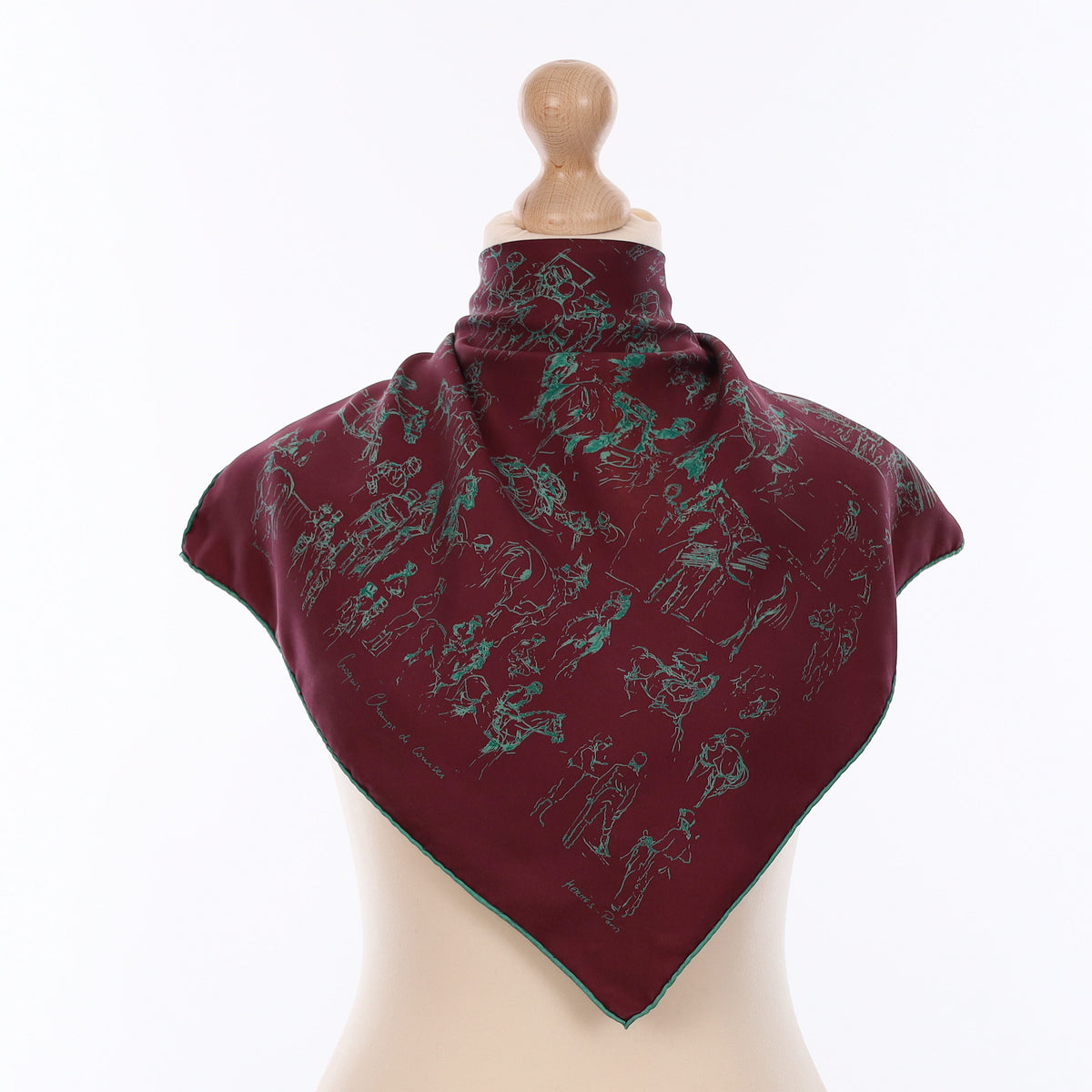Hermès Croquis Champs de Courses Silk Scarf