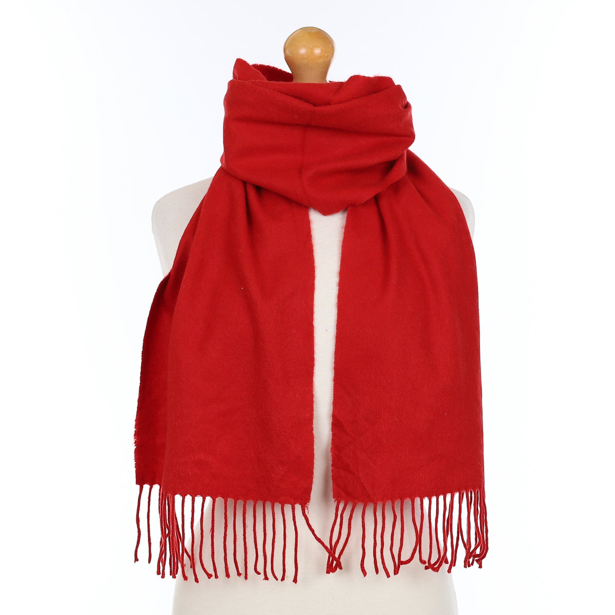 Scarlet Red Cashmere Woven Scarf