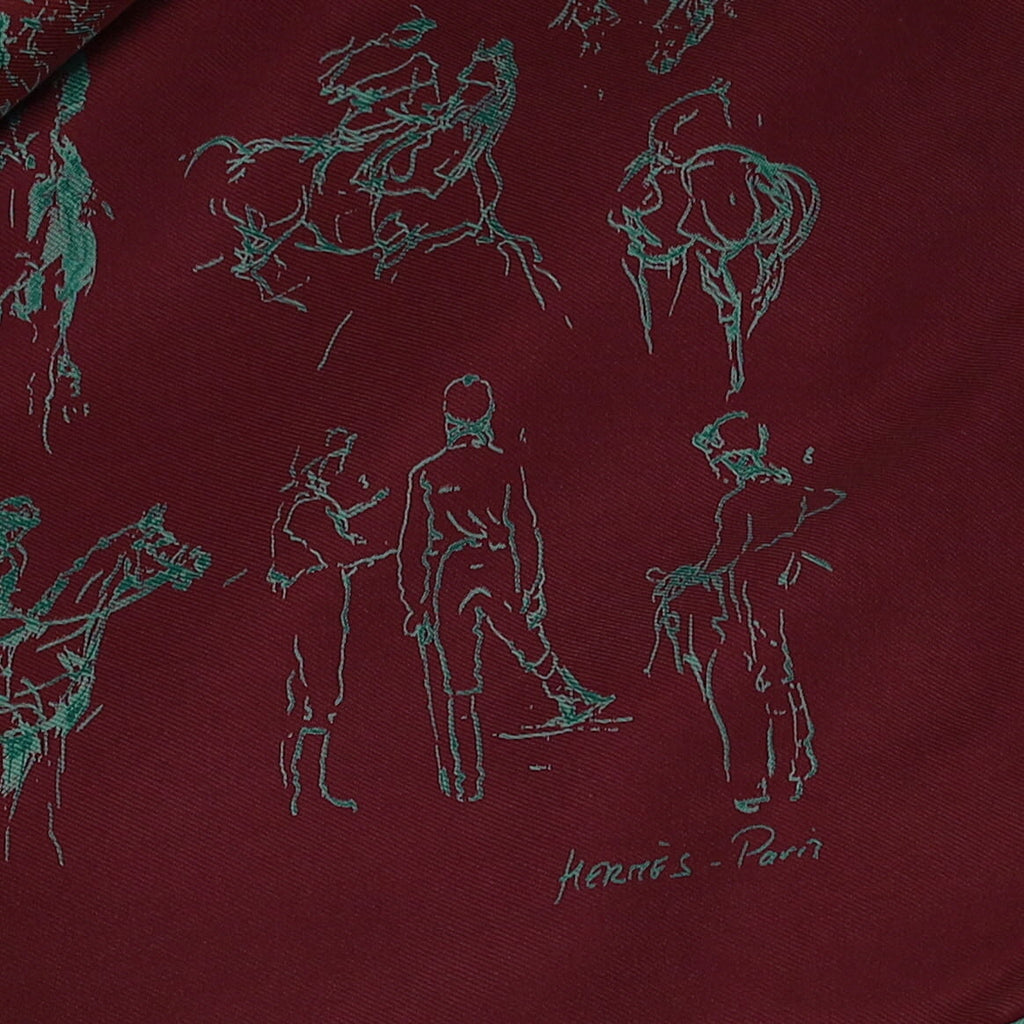 Hermès Croquis Champs de Courses Silk Scarf