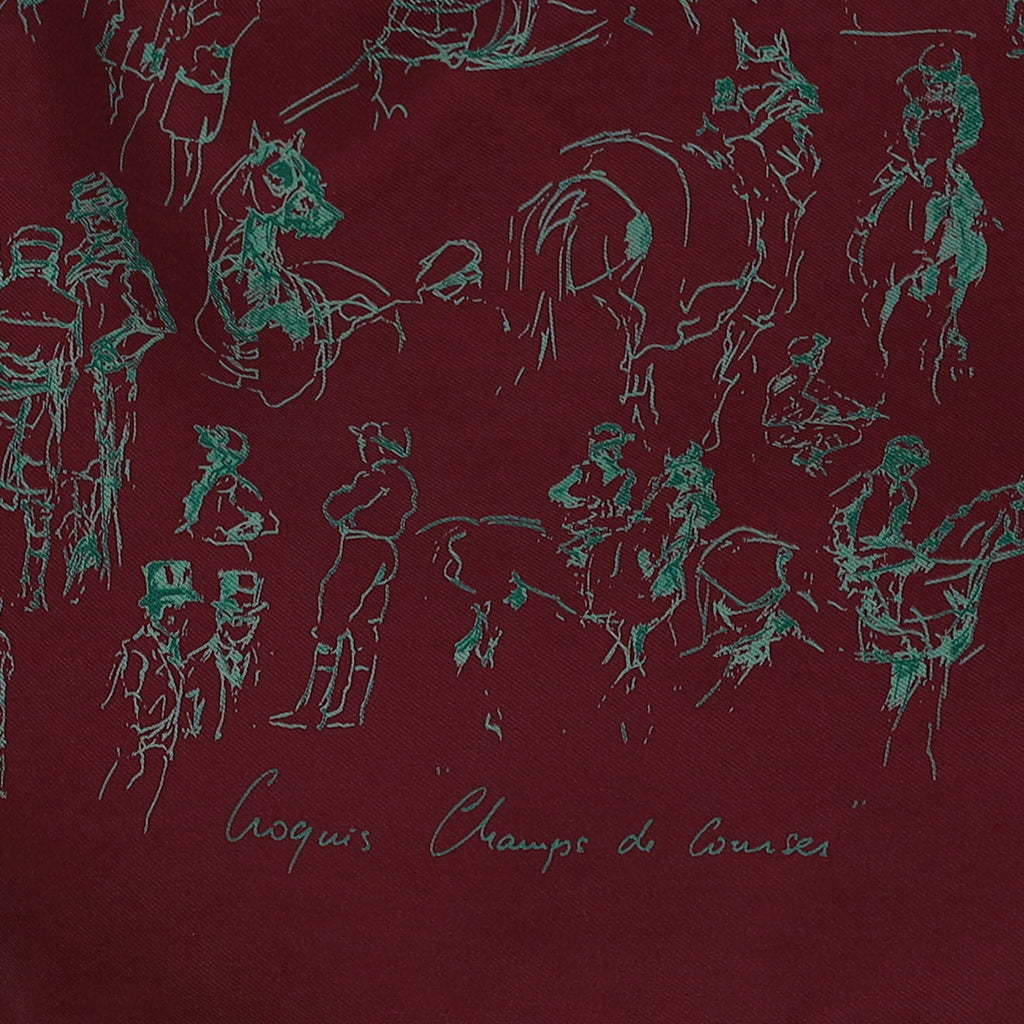 Hermès Croquis Champs de Courses Silk Scarf