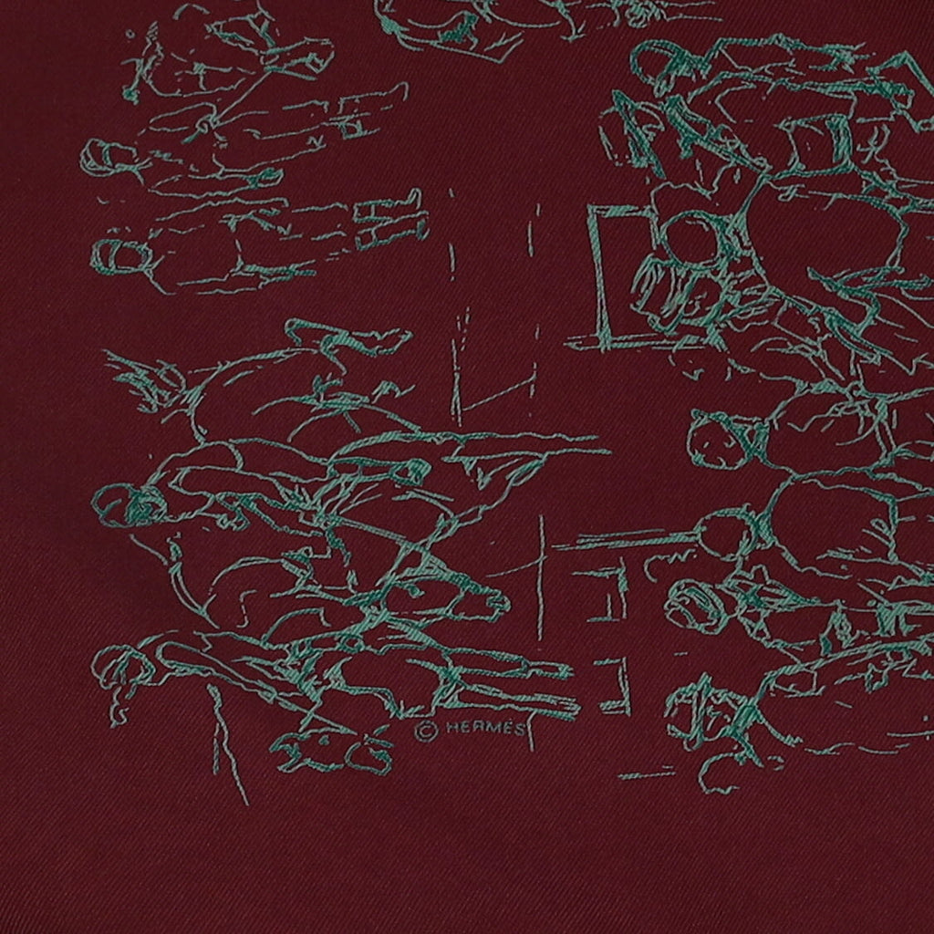 Hermès Croquis Champs de Courses Silk Scarf
