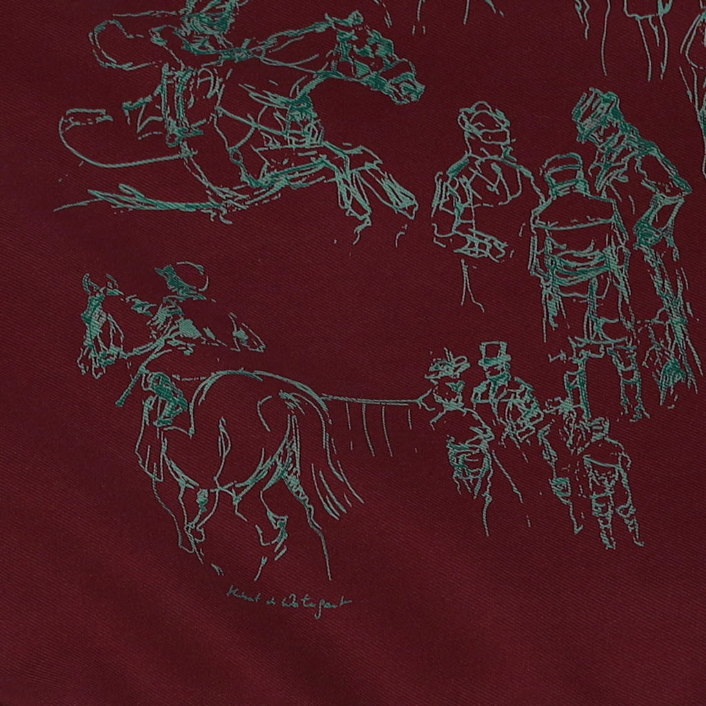 Hermès Croquis Champs de Courses Silk Scarf
