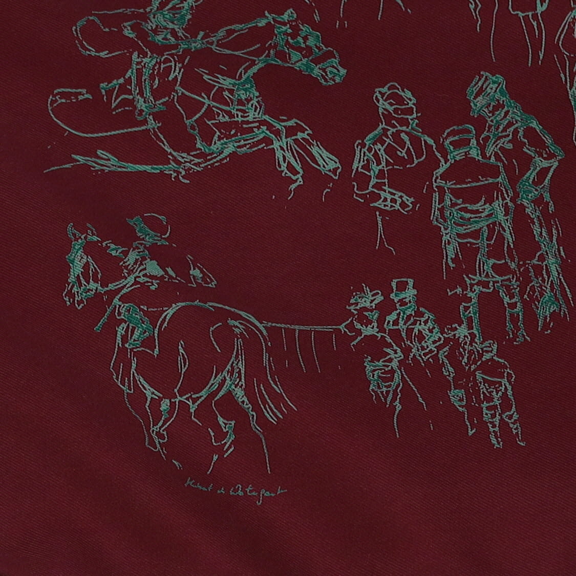 Hermès Croquis Champs de Courses Silk Scarf