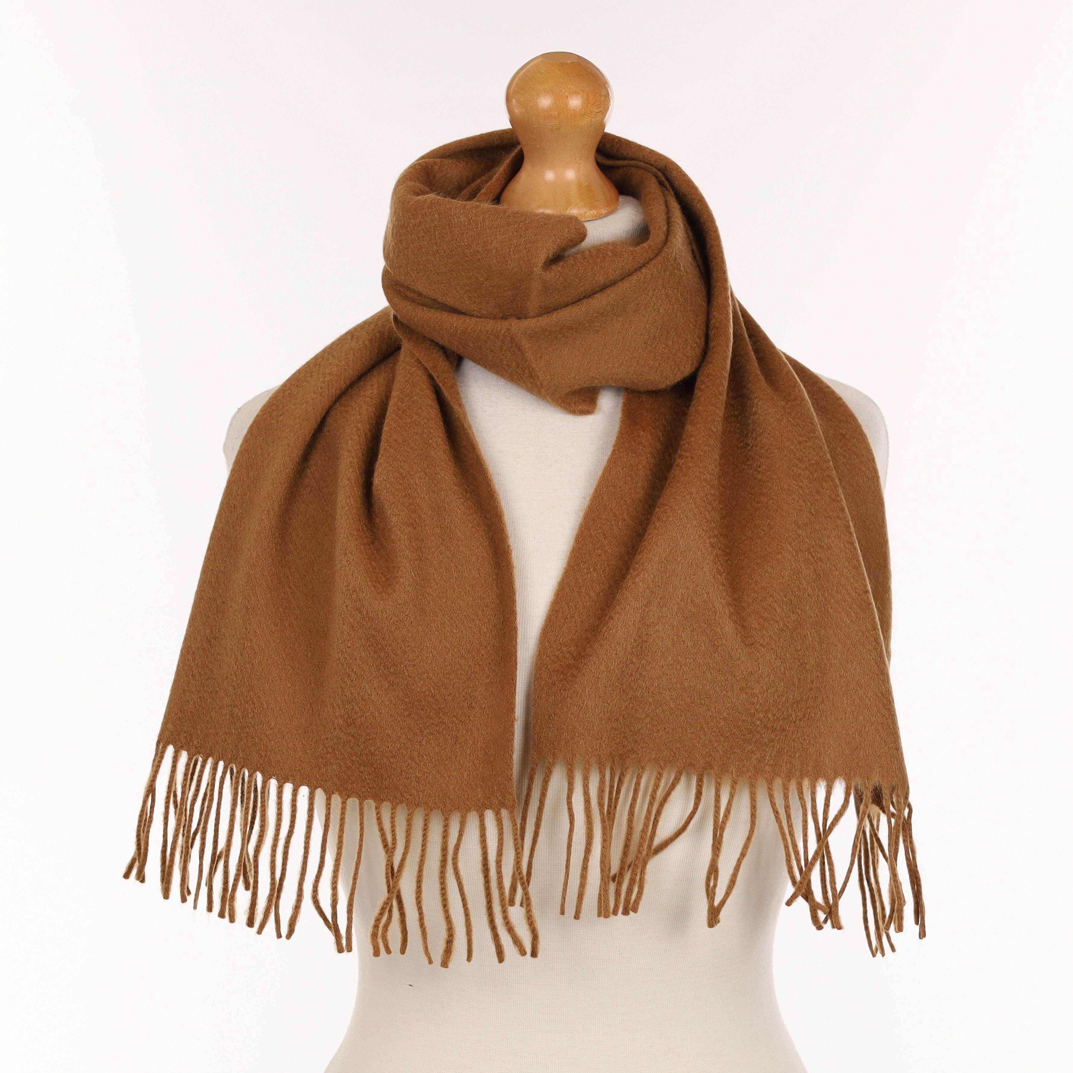 Caramel Brown Cashmere Woven Scarf