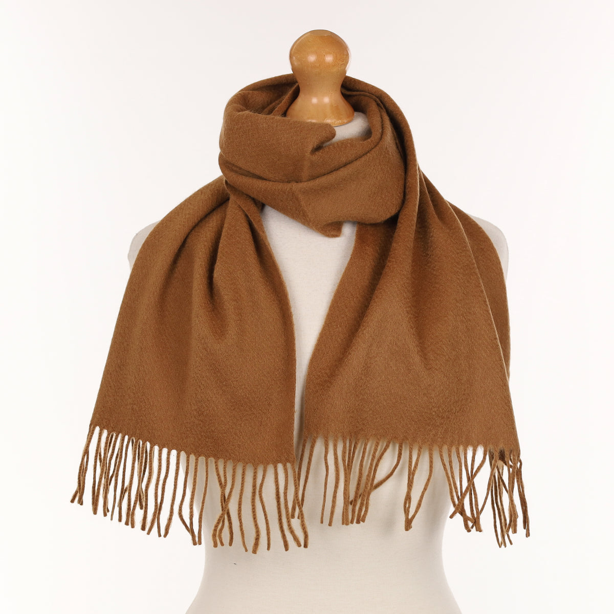 Caramel Brown Cashmere Woven Scarf