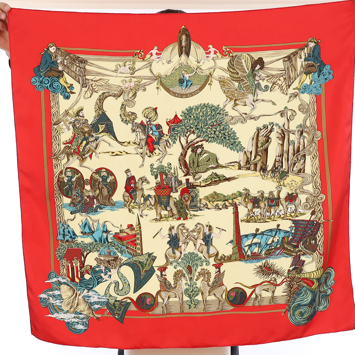 Hermès Au Fil De La Soie Silk Scarf