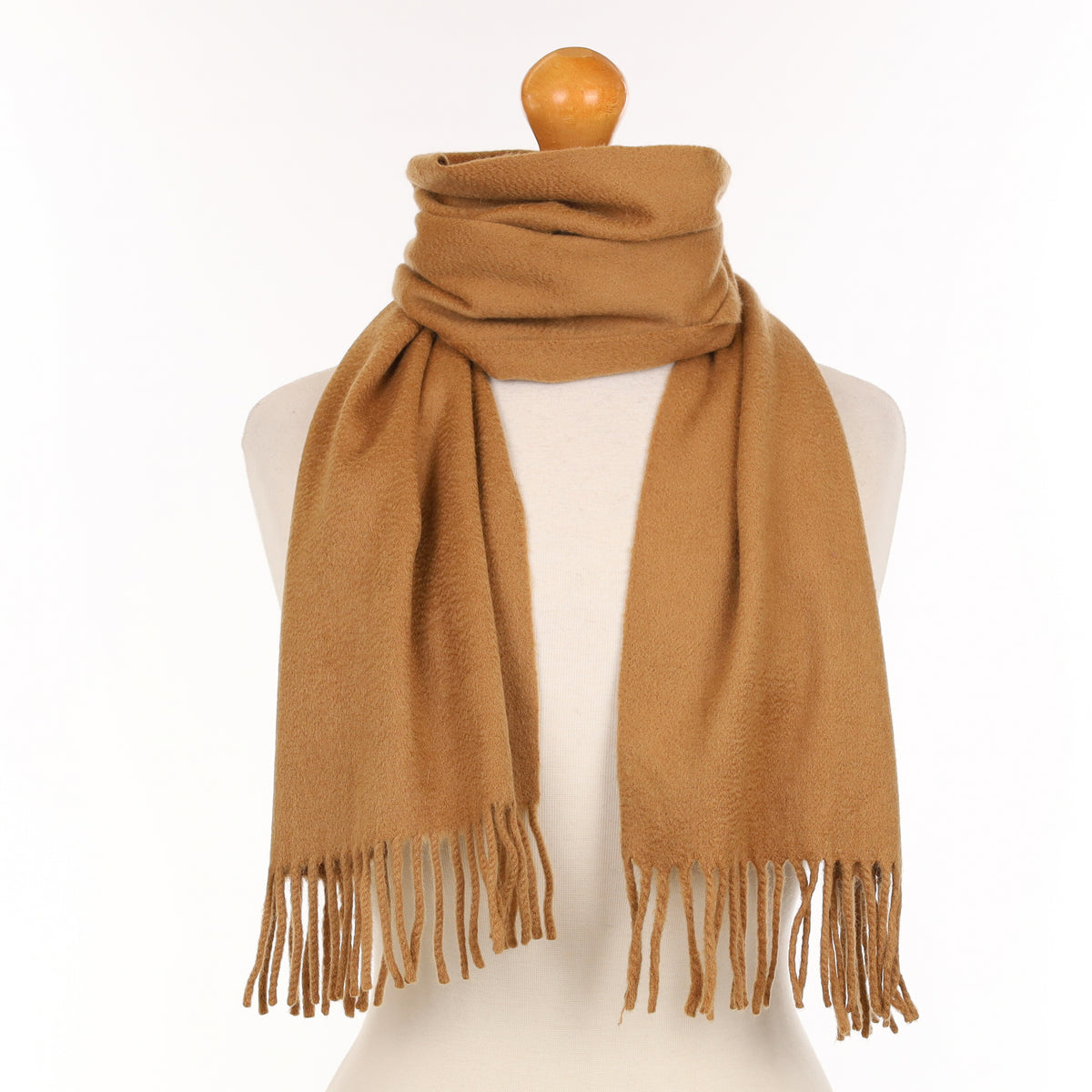 Camel Brown Cashmere Woven Scarf