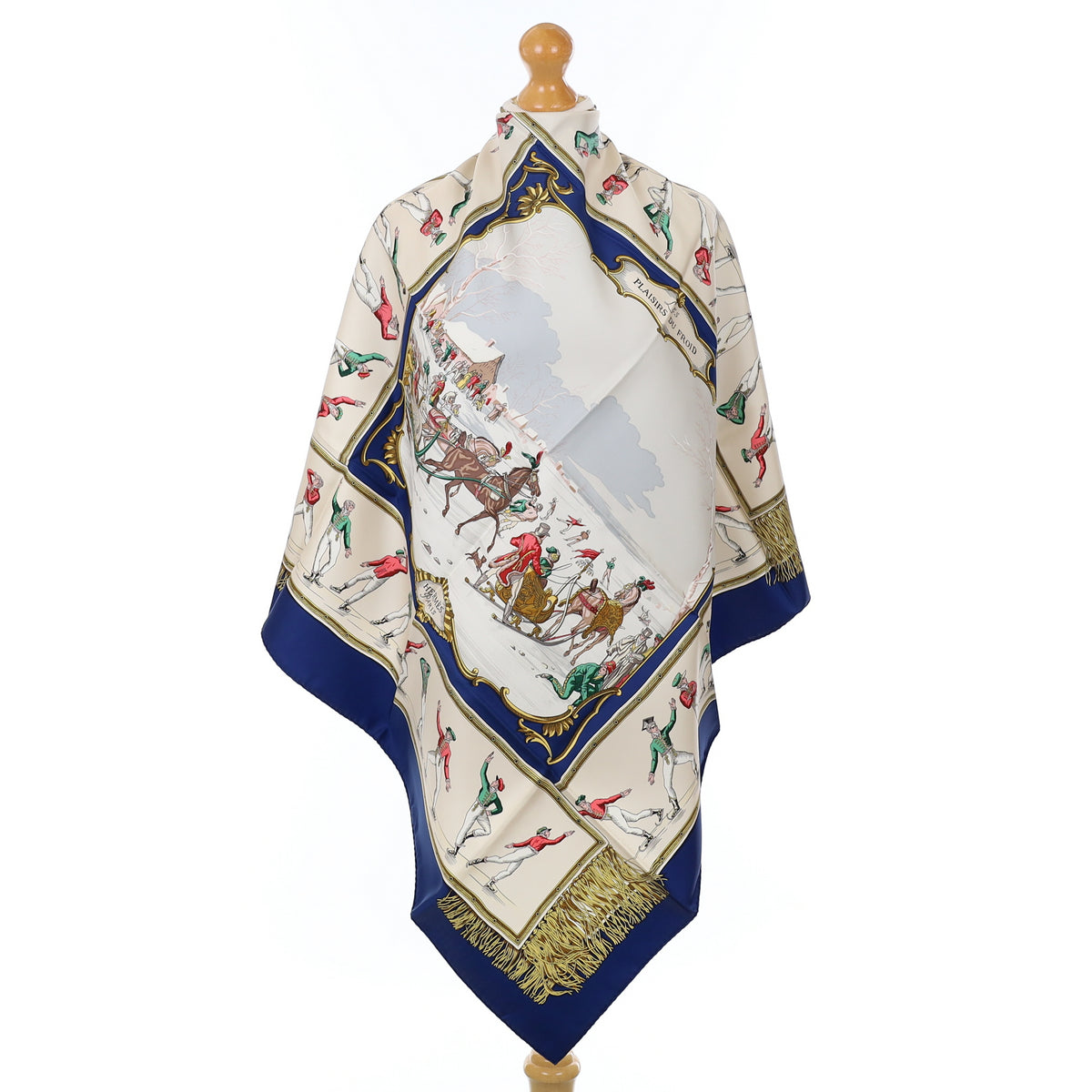Brand New Boxed Hermès Les Plaisirs Du Froid Silk Scarf