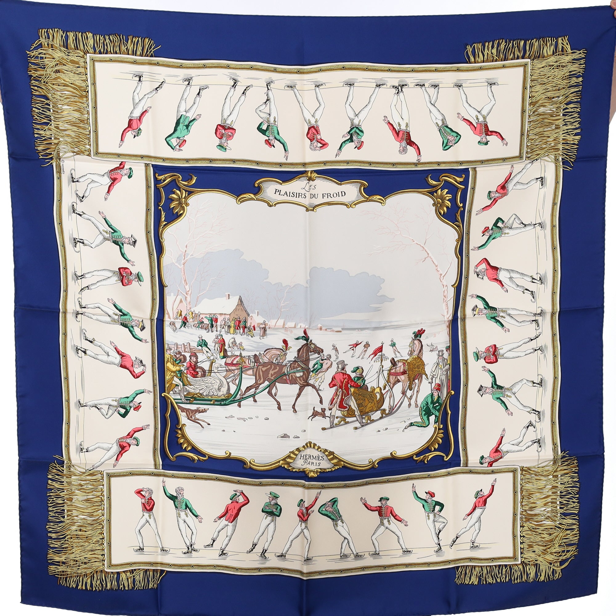 Brand New Boxed Hermès Les Plaisirs Du Froid Silk Scarf