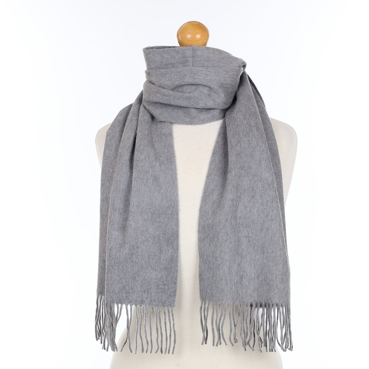Ash Grey Cashmere Woven Scarf