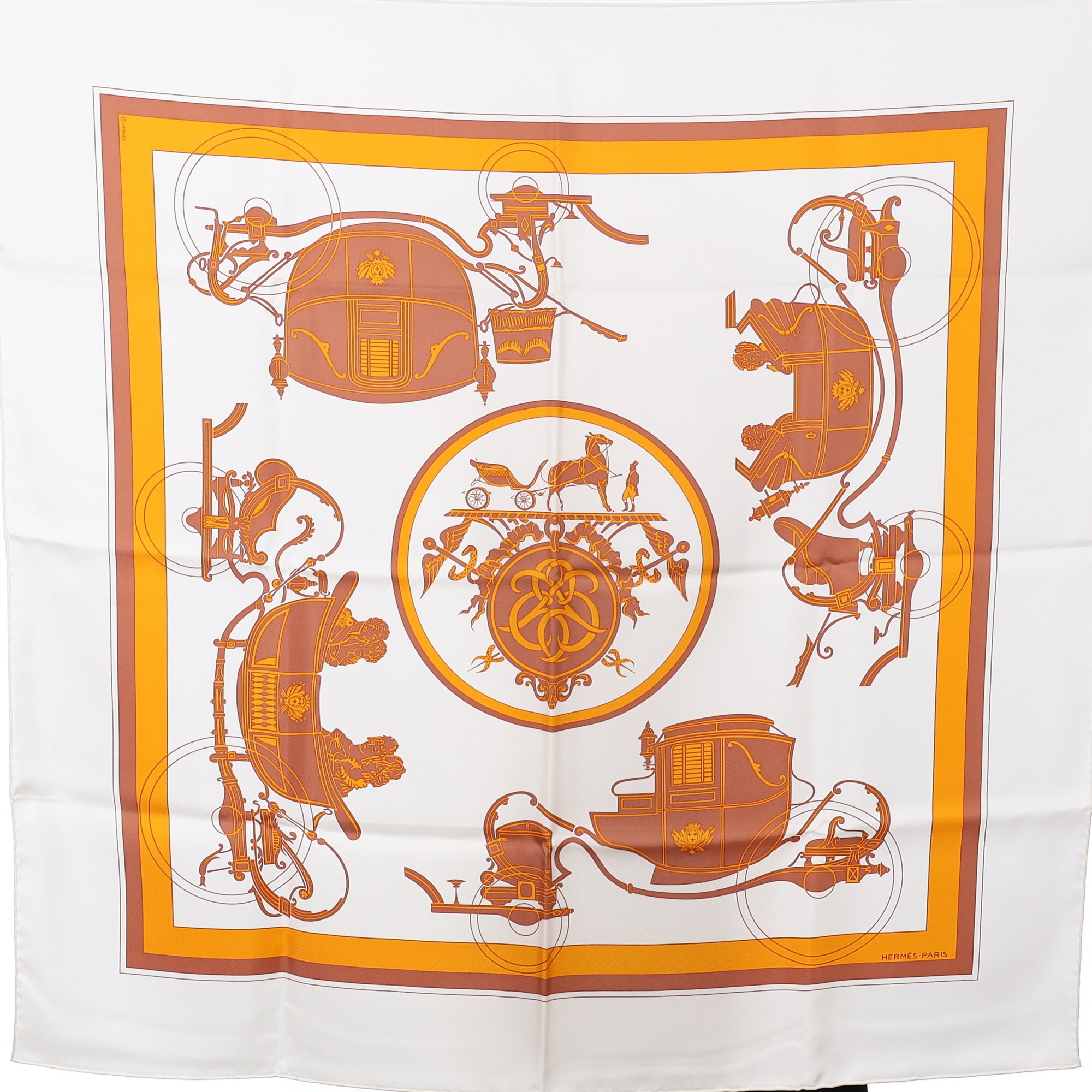 Brand New Boxed Hermès Ex Libris Silk Scarf