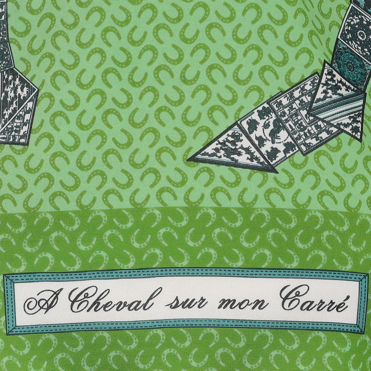 Brand New Boxed Hermès A Cheval Sur Mon Carré Silk Jersey Scarf