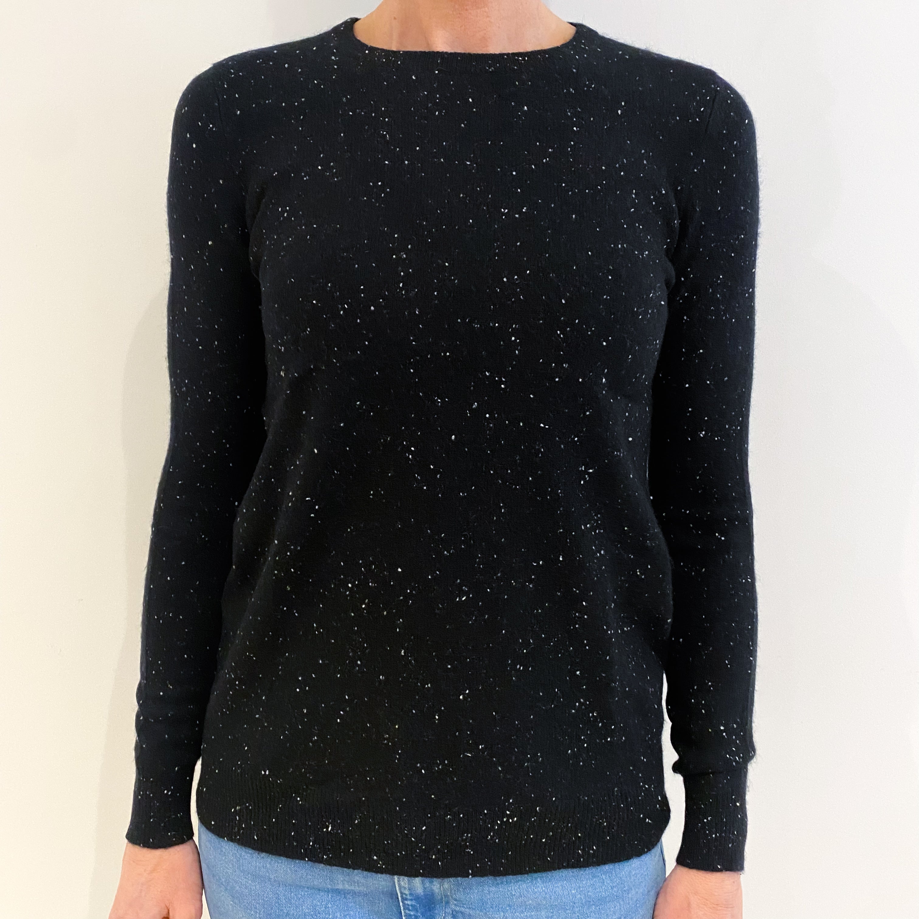 Black Cashmere Crew Neck Jumper Small