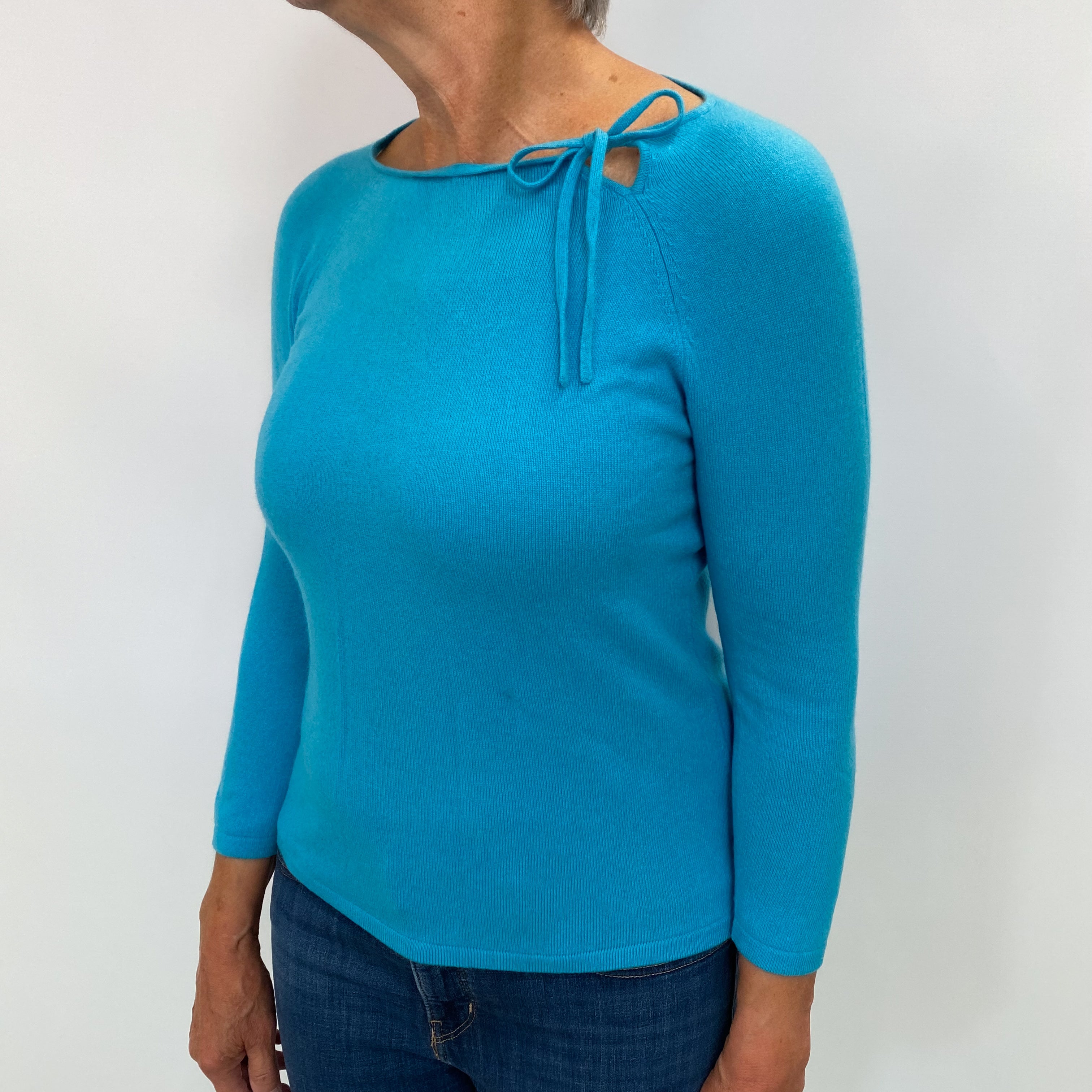 Turquoise Blue Cashmere Crew Neck Jumper Medium