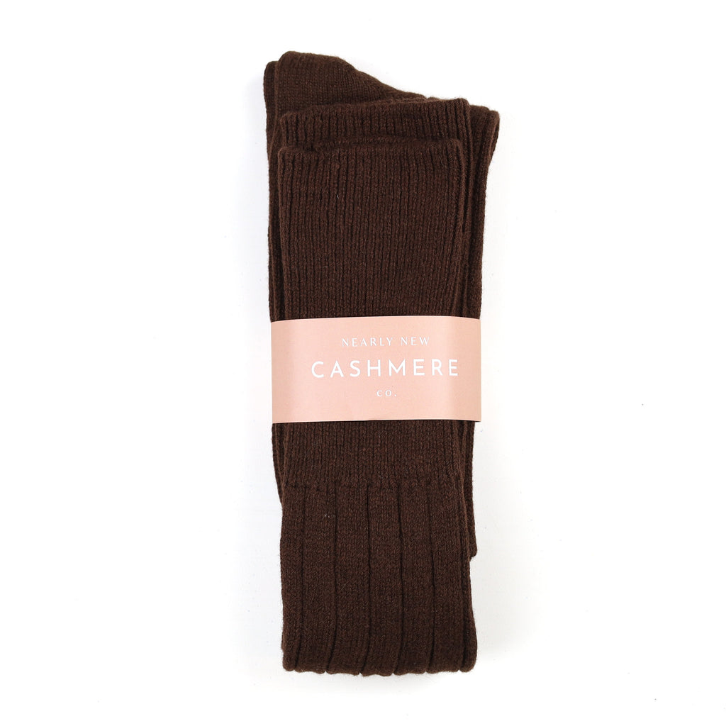 Men's Brand New Scottish Dark Chocolate Brown Cashmere Shooting Socks UK 6-8