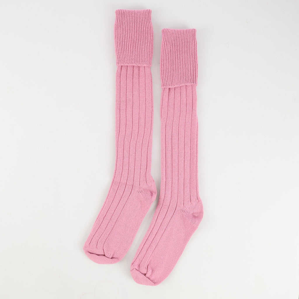 Men's Brand New Scottish Rose Pink Cashmere Shooting Socks UK 6-8