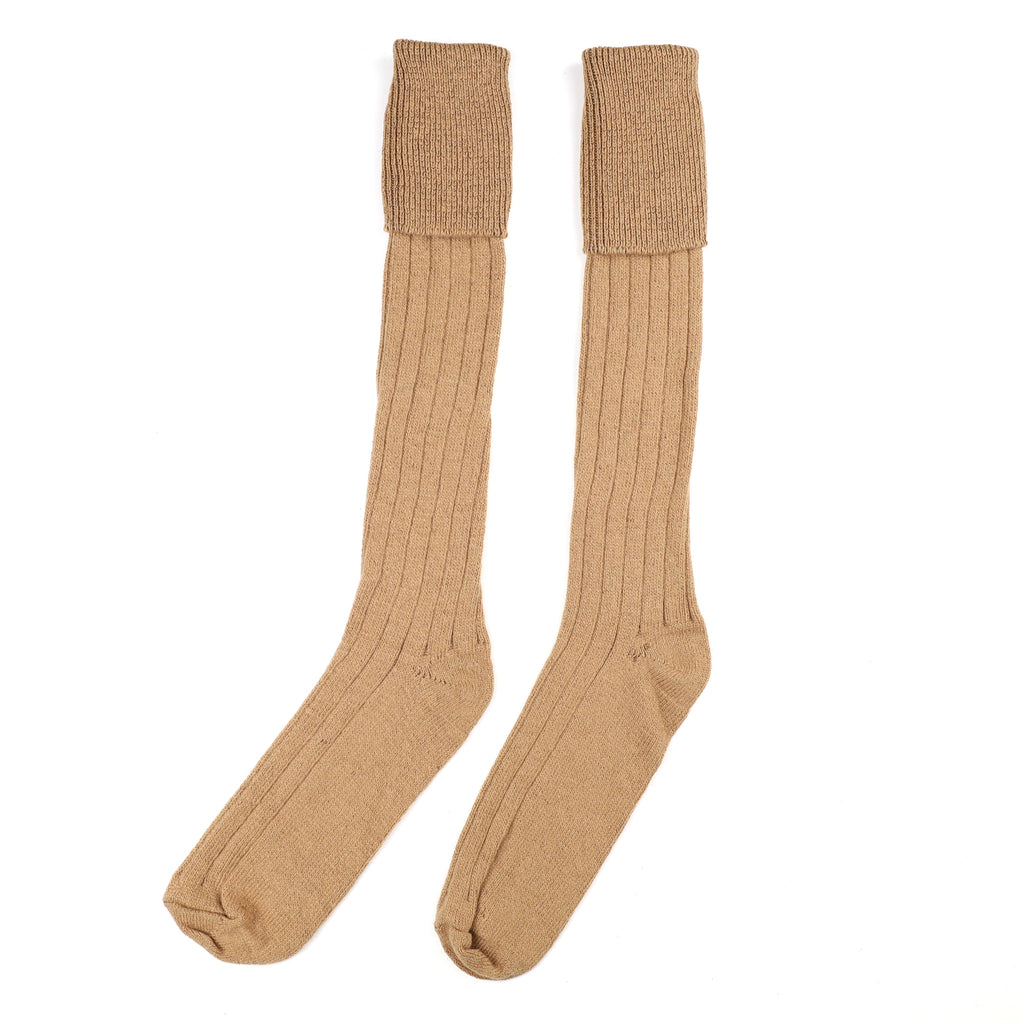 Men's Brand New Scottish Toffee Brown Cashmere Shooting Socks UK 9-11