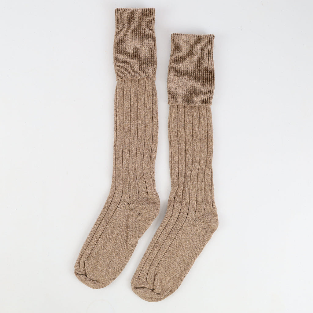 Men's Brand New Scottish Taupe Brown Cashmere Shooting Socks UK 6-8