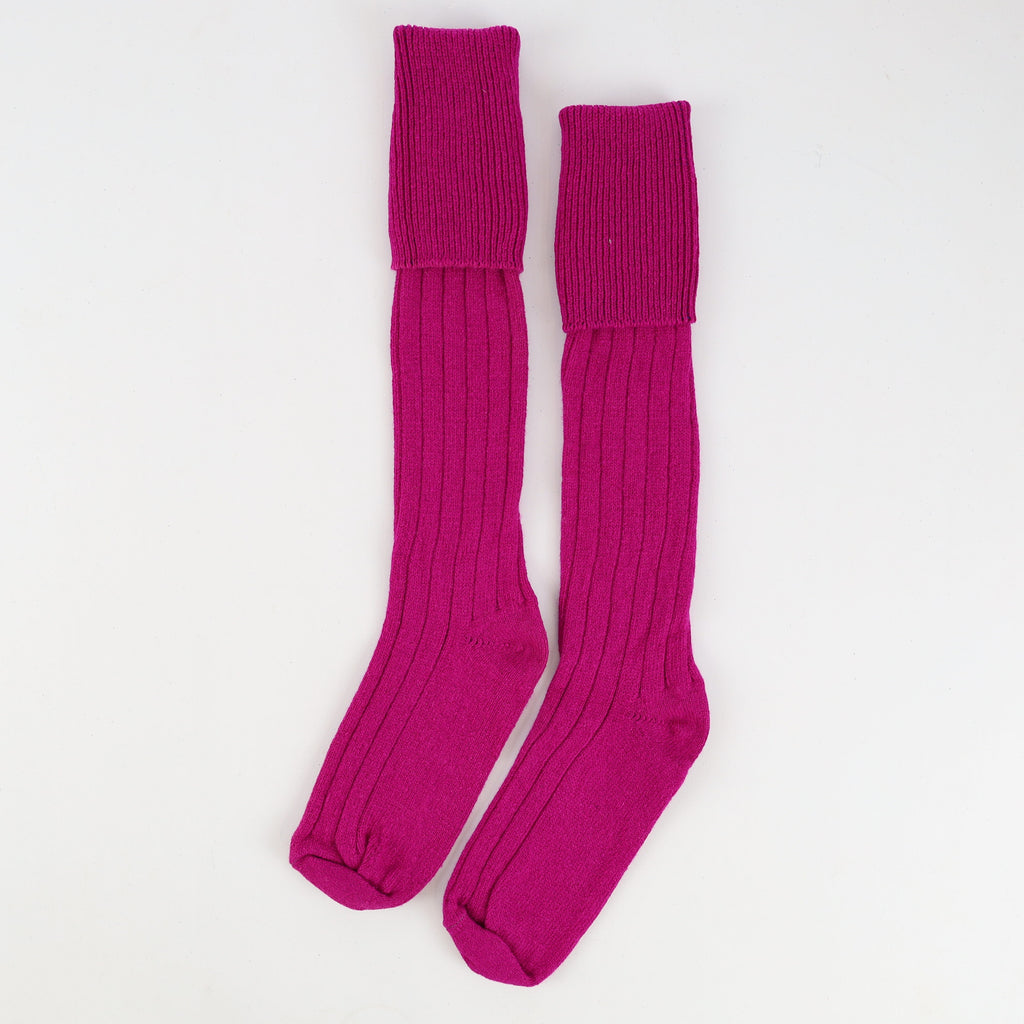 Men's Brand New Scottish Deep Magenta Cashmere Shooting Socks UK 6-8