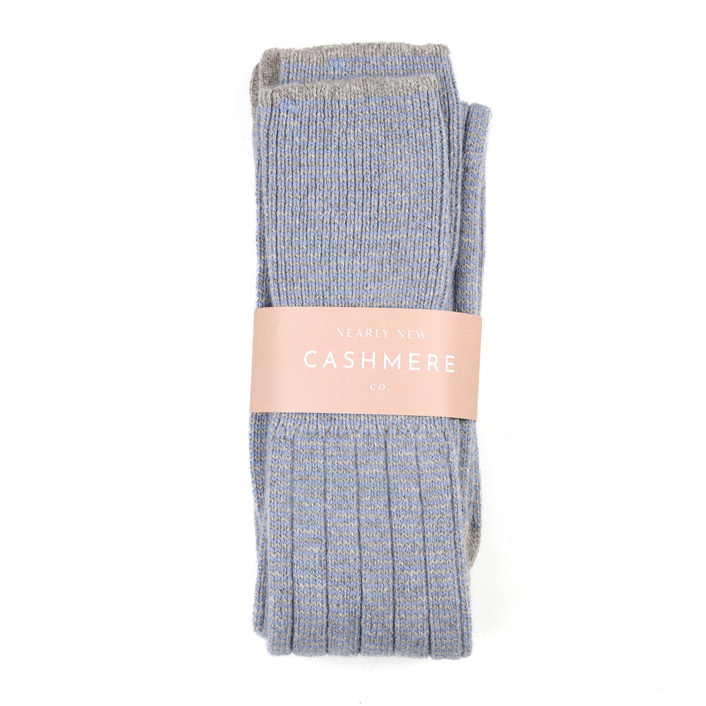 Men's Brand New Scottish Grey and Hazy Blue Cashmere Shooting Socks UK 9-11