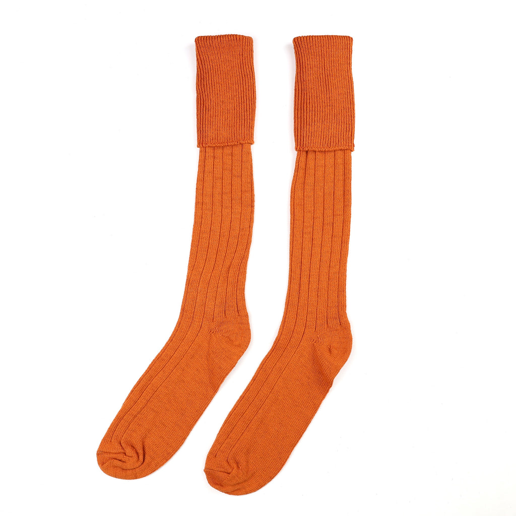 Men's Brand New Scottish Burnt Orange Cashmere Shooting Socks UK 9-11