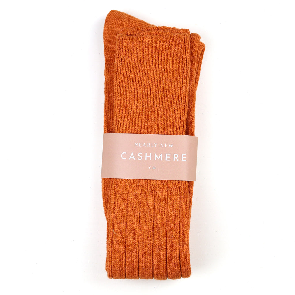 Men's Brand New Scottish Burnt Orange Cashmere Shooting Socks UK 9-11