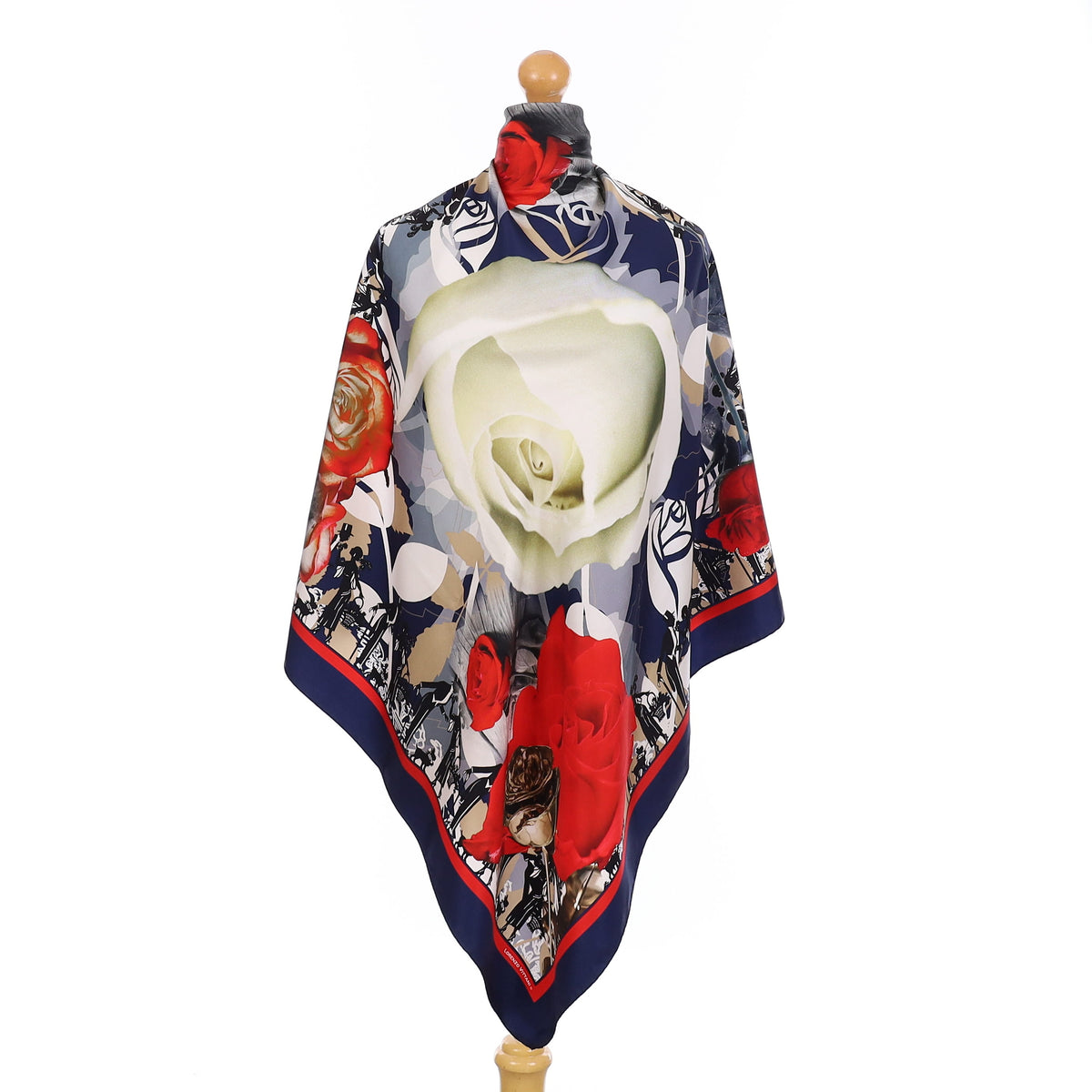 Pristine Lorenzo Vittani  Roses Silk Scarf