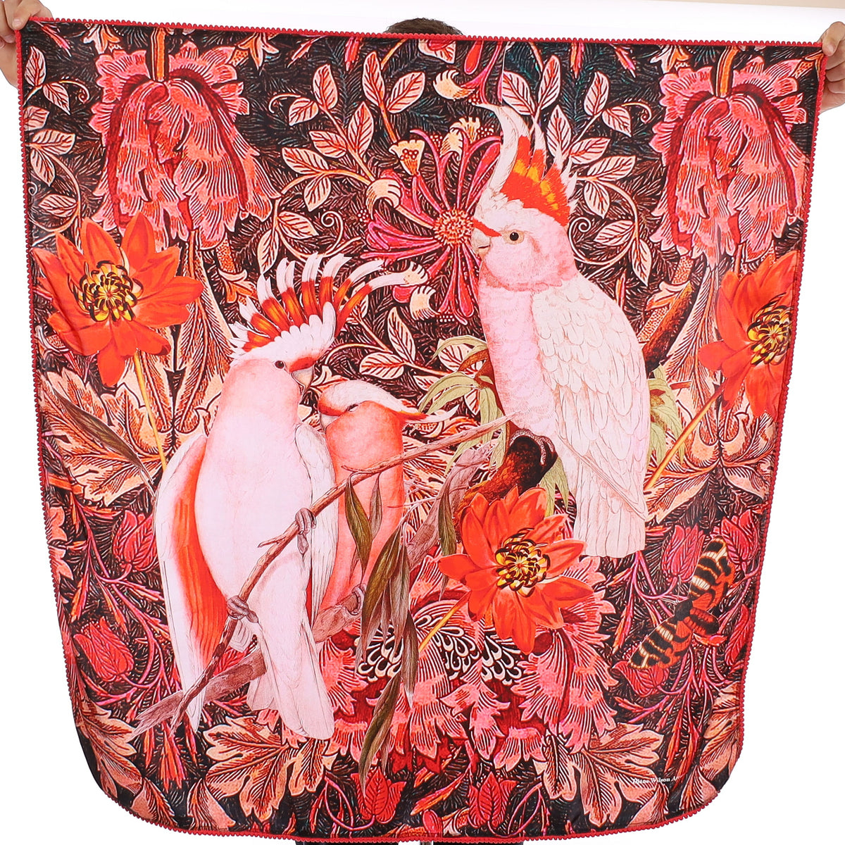 Pristine Pink Cockatoo Silk Scarf