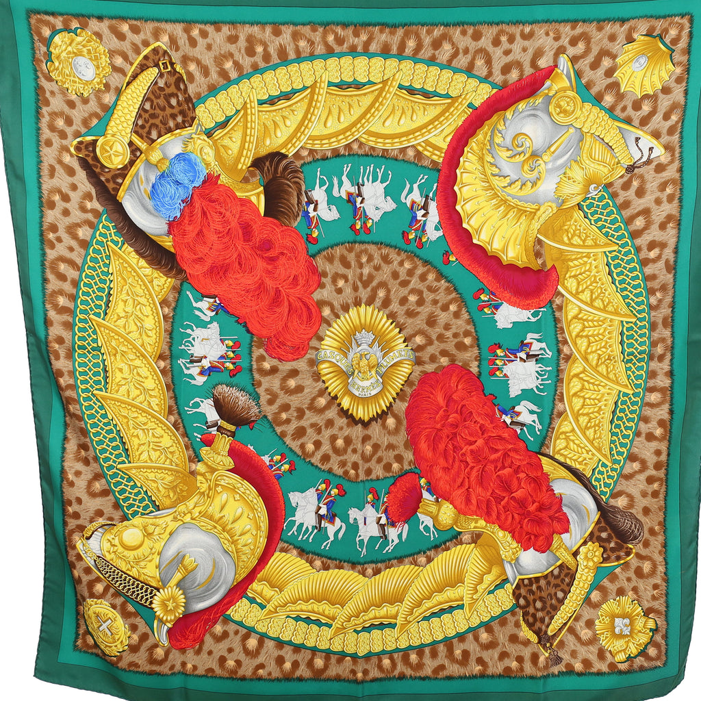 Hermès Casques et Plumets Silk Scarf