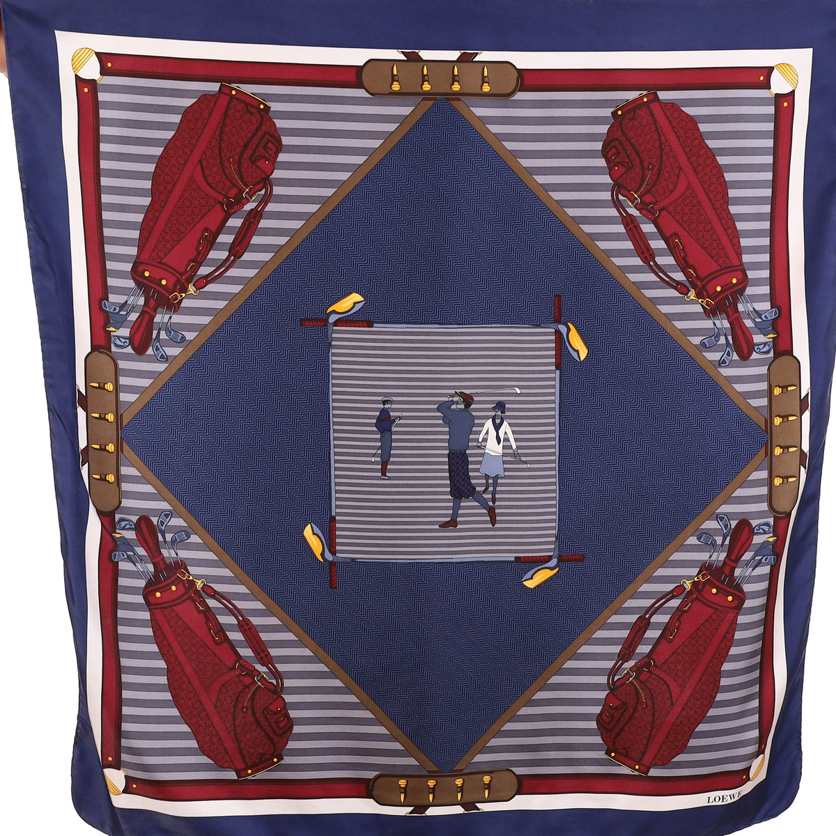 Loewe Golf Theme Vintage Silk Scarf