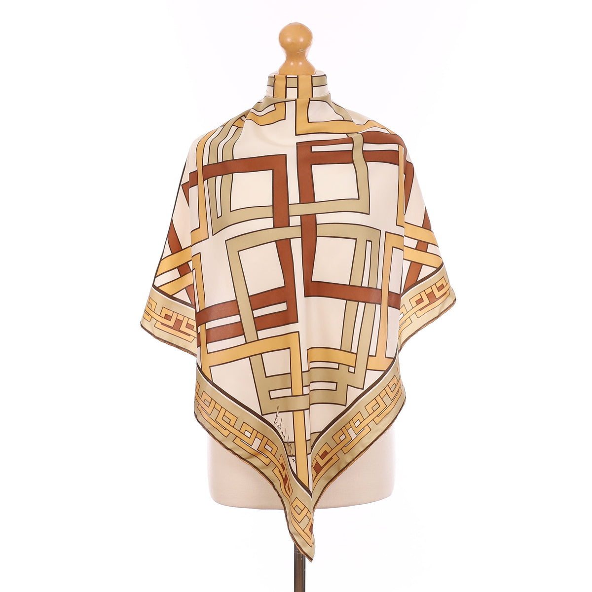 1970’s Richard Allen Geometric Vintage Silk Scarf
