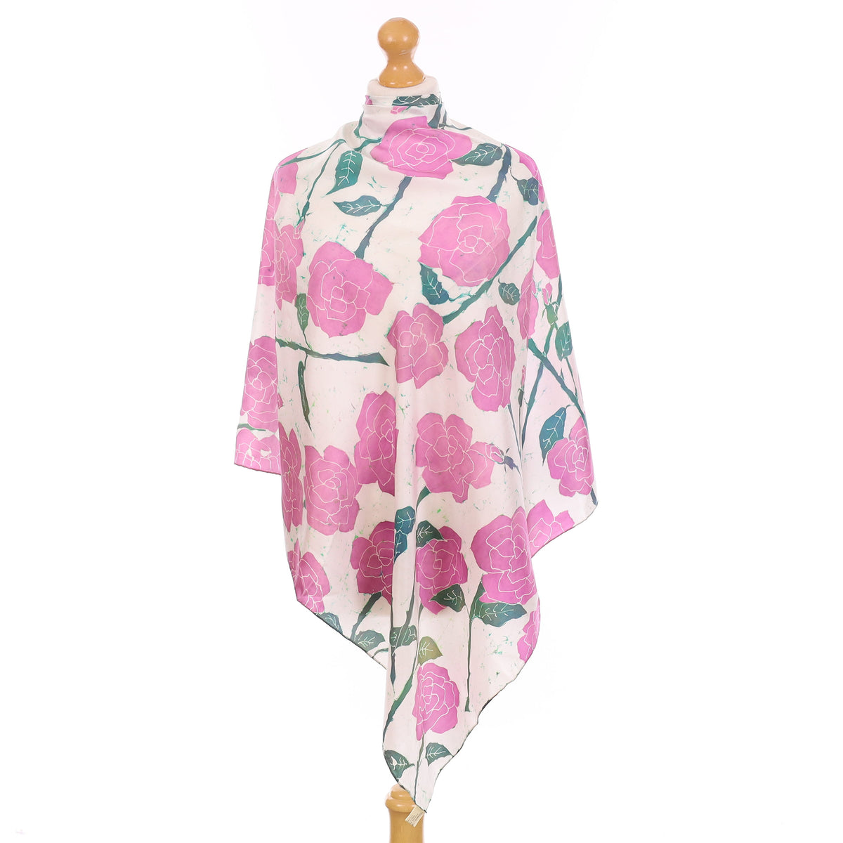 Pink Floral Vintage Silk Scarf