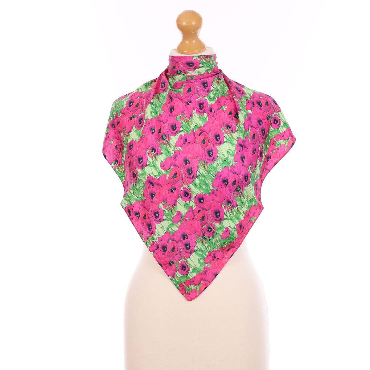 Pink Roses Vintage Silk Scarf