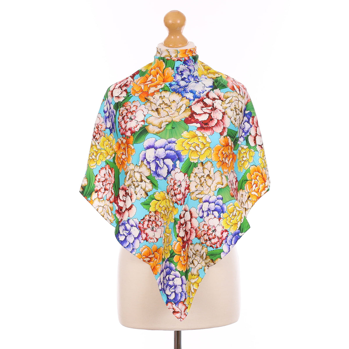 Clelia and Romy Fluorescent Floral Vintage Silk Scarf